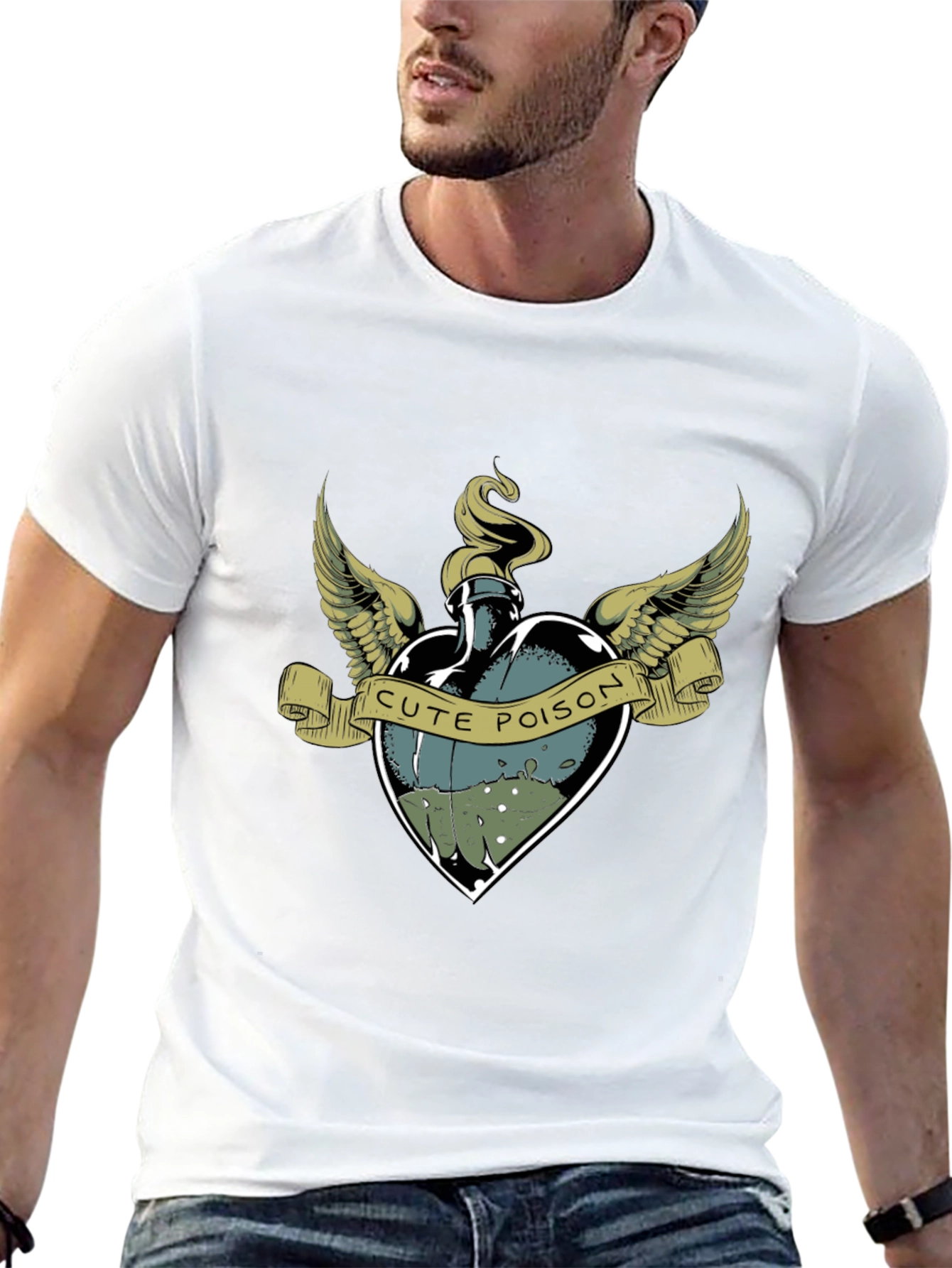 Black Cute Poison T-Shirt - Unique Graphic Tee view 13