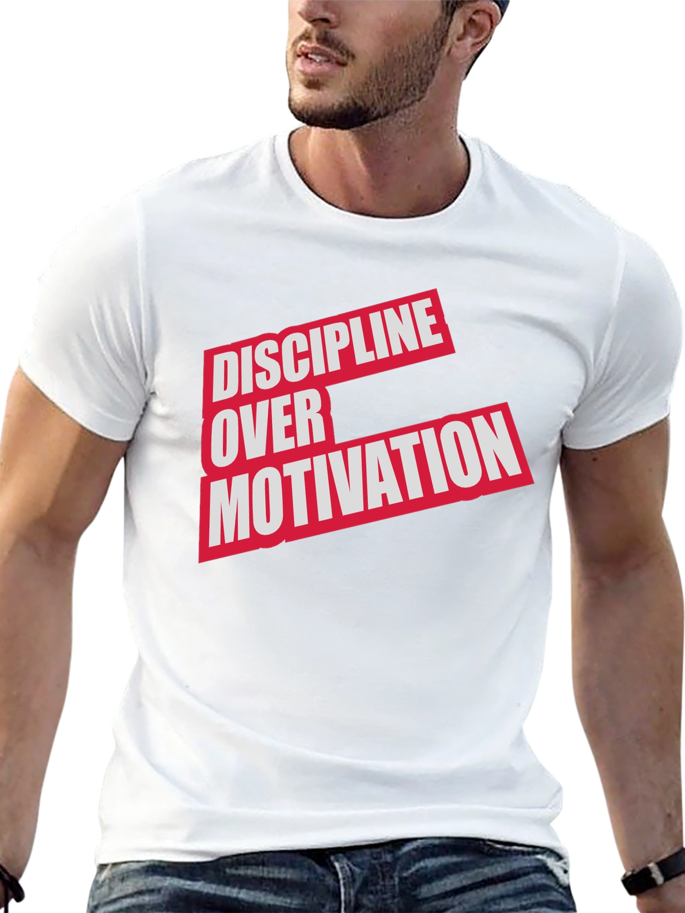 Black Discipline Over Motivation T-Shirt - Black view 13