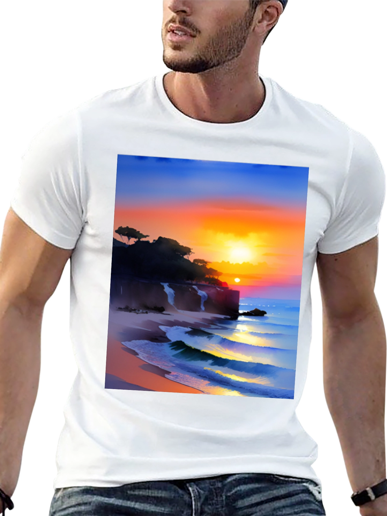 Black Sunset Beach Graphic Tee view 13