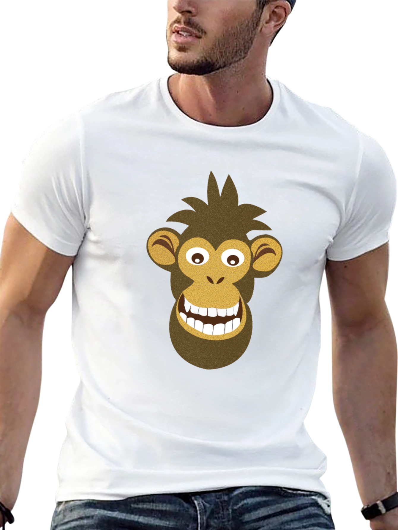 Black Funny Monkey Graphic Tee - Black Cotton Shirt view 13