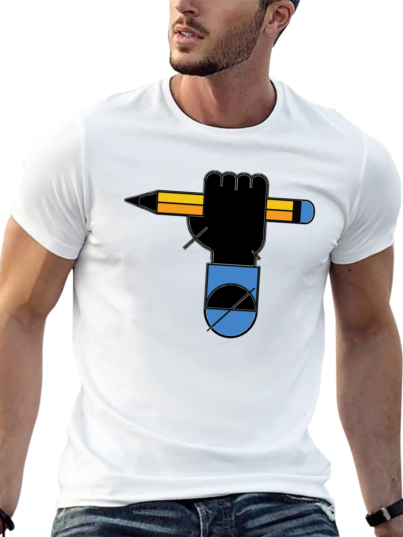 Artist's Fist Tee - Creative Graphic T-Shirt - 13