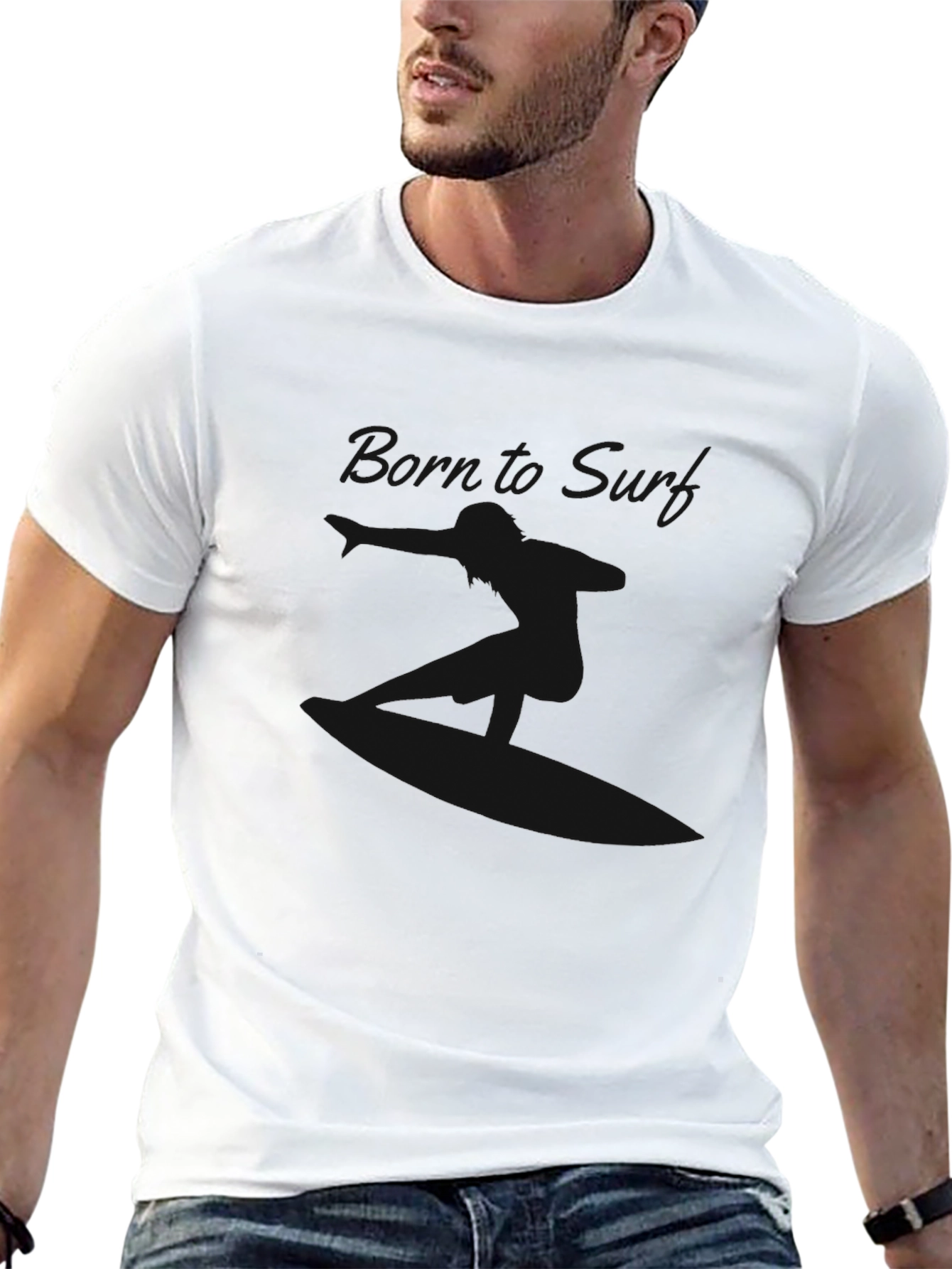 Black Men's Classic Black Crew Neck T-Shirt view 13