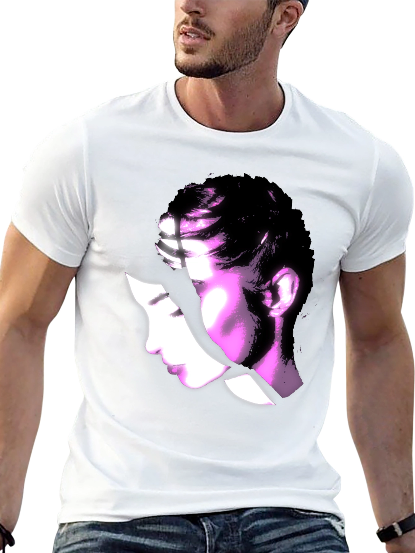 Black Abstract Woman Graphic Black T-Shirt view 13