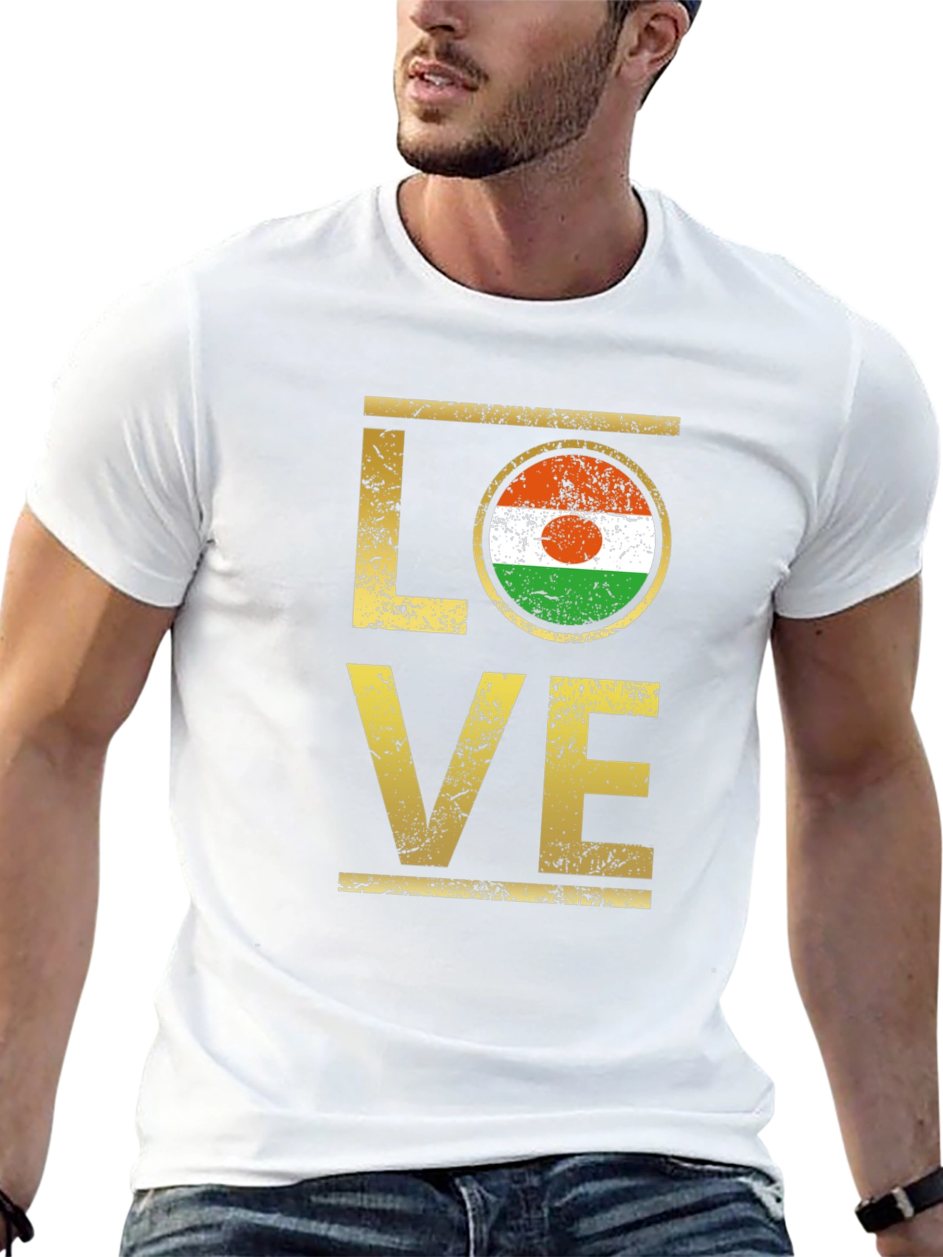 Black Niger Flag LOVE Graphic Tee view 13