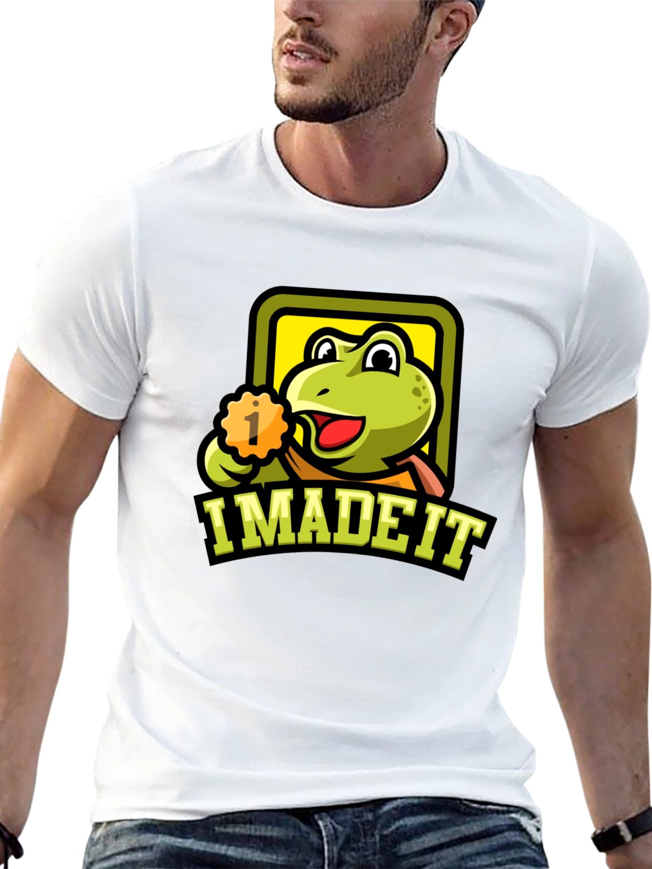 Black I Made It Frog Graphic T-Shirt - Black Cotton Tee view 13