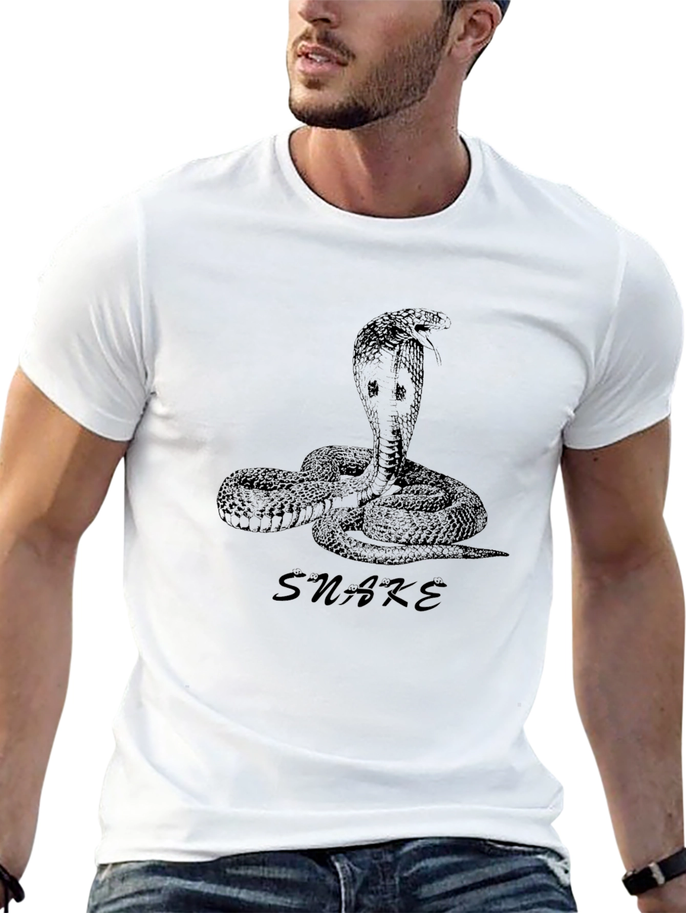 Men's Black Snake Graphic Tee - 13
