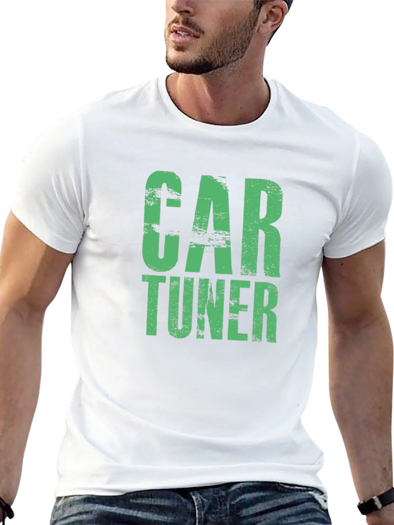 Black Car Tuner Distressed Graphic Tee - Black Cotton Blend view 13