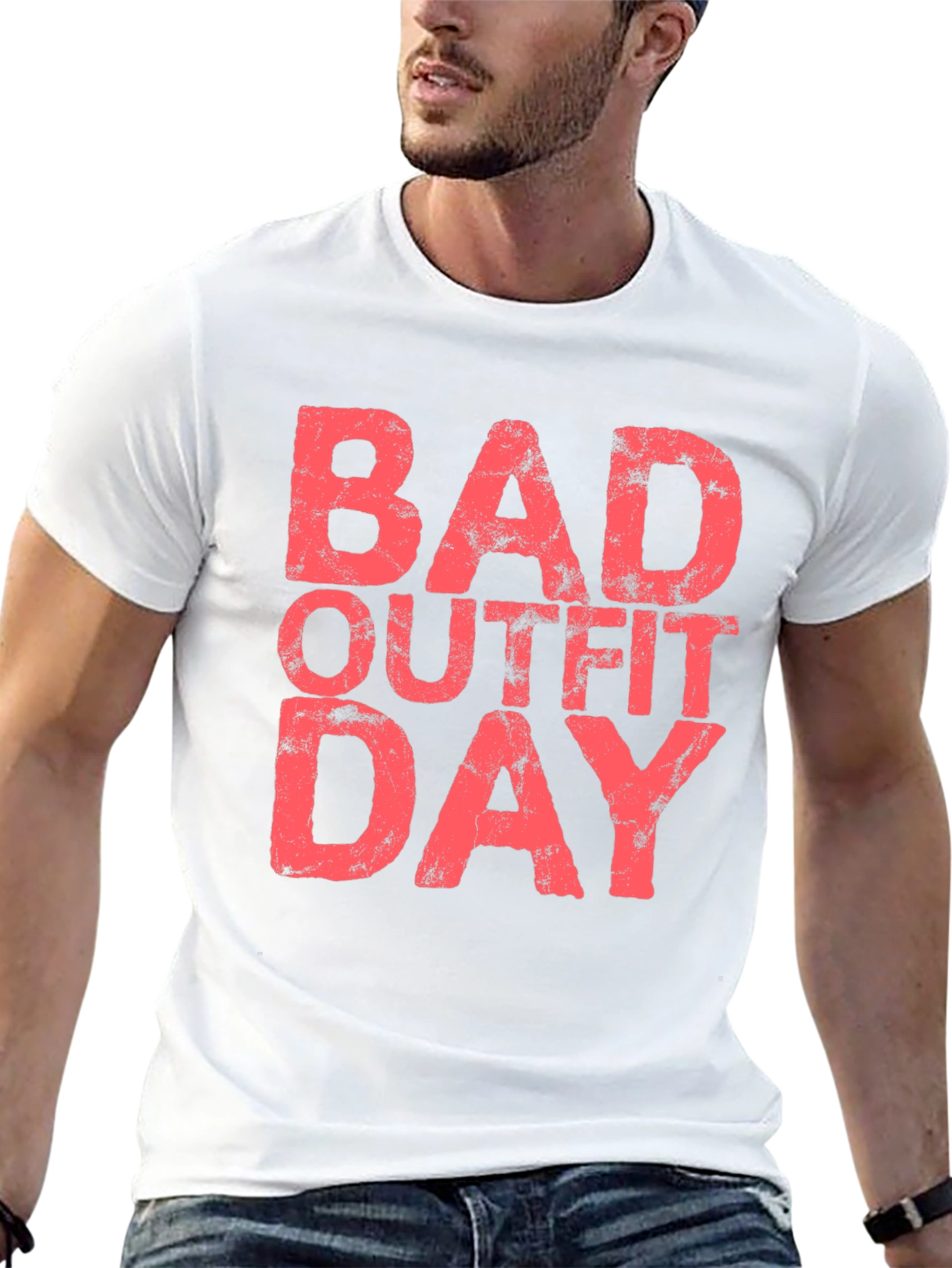 Black Bad Outfit Day T-Shirt - Men's Black Tee view 13