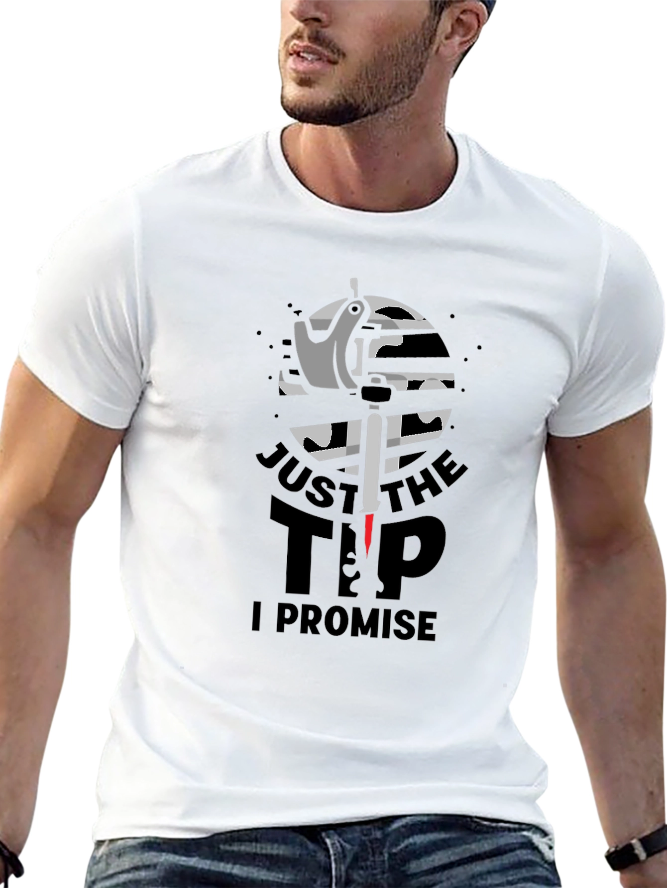 Black Just the Tip T-Shirt - Tattoo Lover Humor view 13