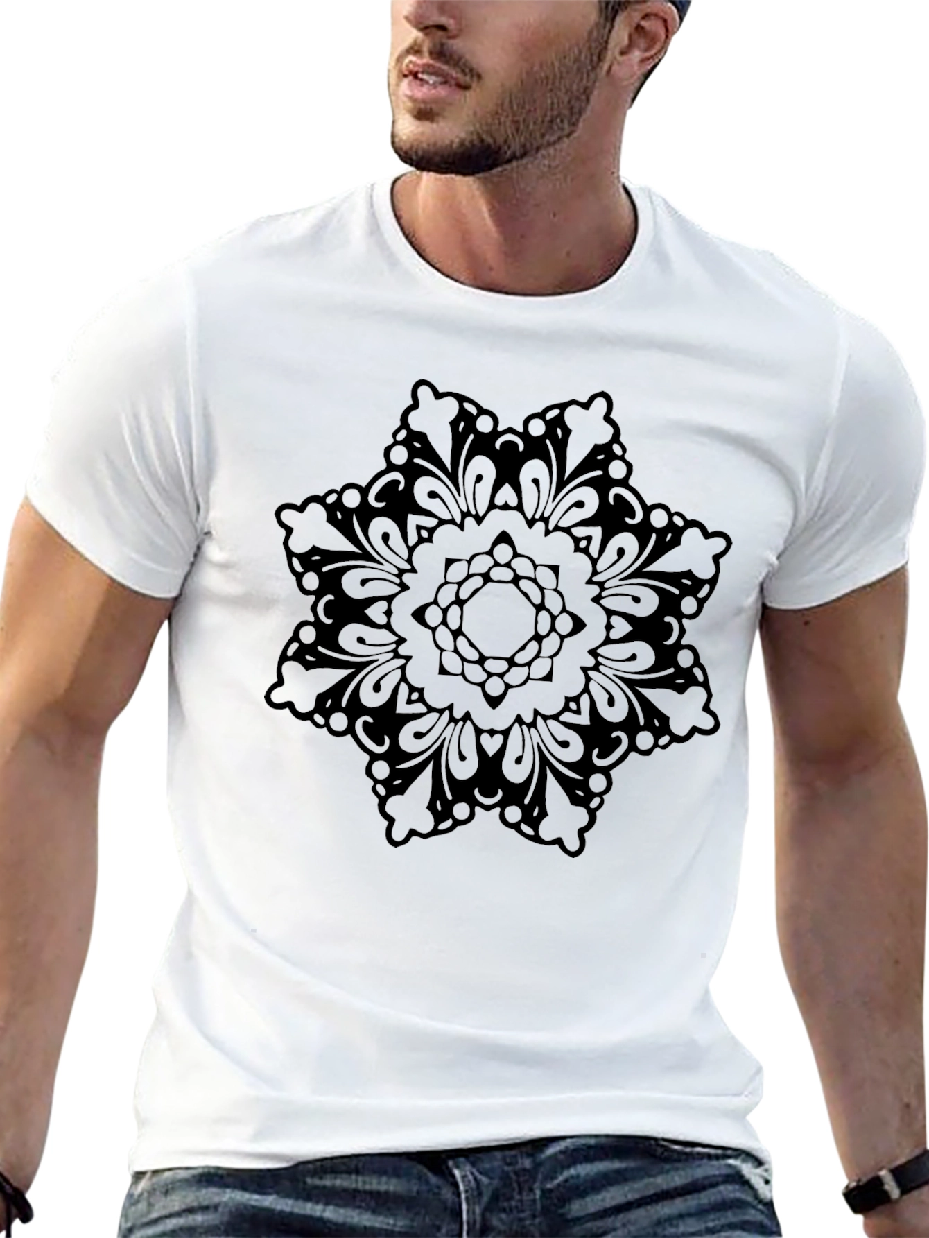Black Black Mandala Graphic T-Shirt - Casual Style view 13