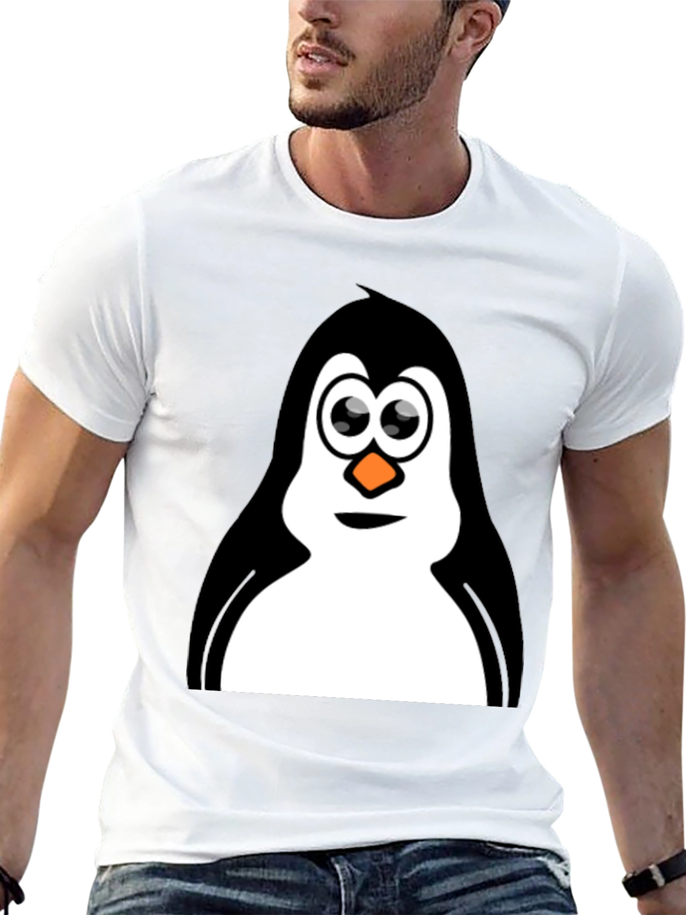 Black Penguin Graphic Tee - Black Cotton T-Shirt view 13