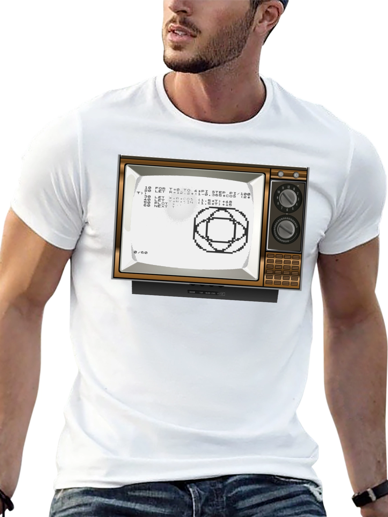 Black Retro Computer TV Graphic Tee - Programmer Shirt view 13