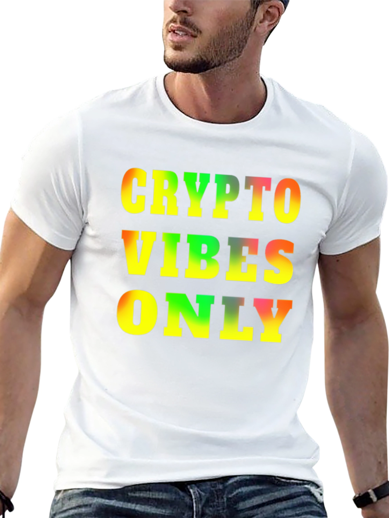 Black Crypto Vibes Only T-Shirt - Bold Graphic Tee view 13