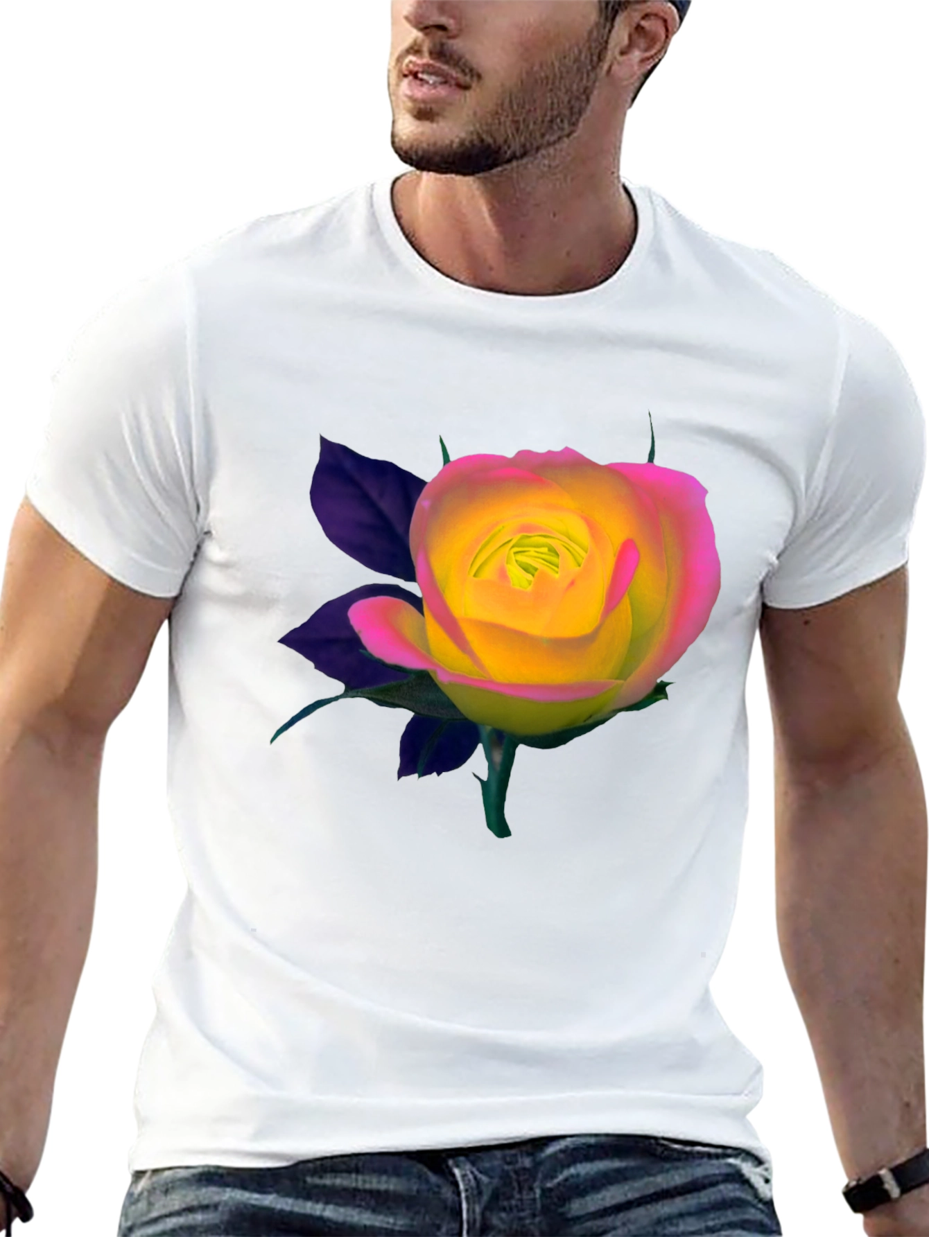 Black Rose Graphic Black T-Shirt view 13