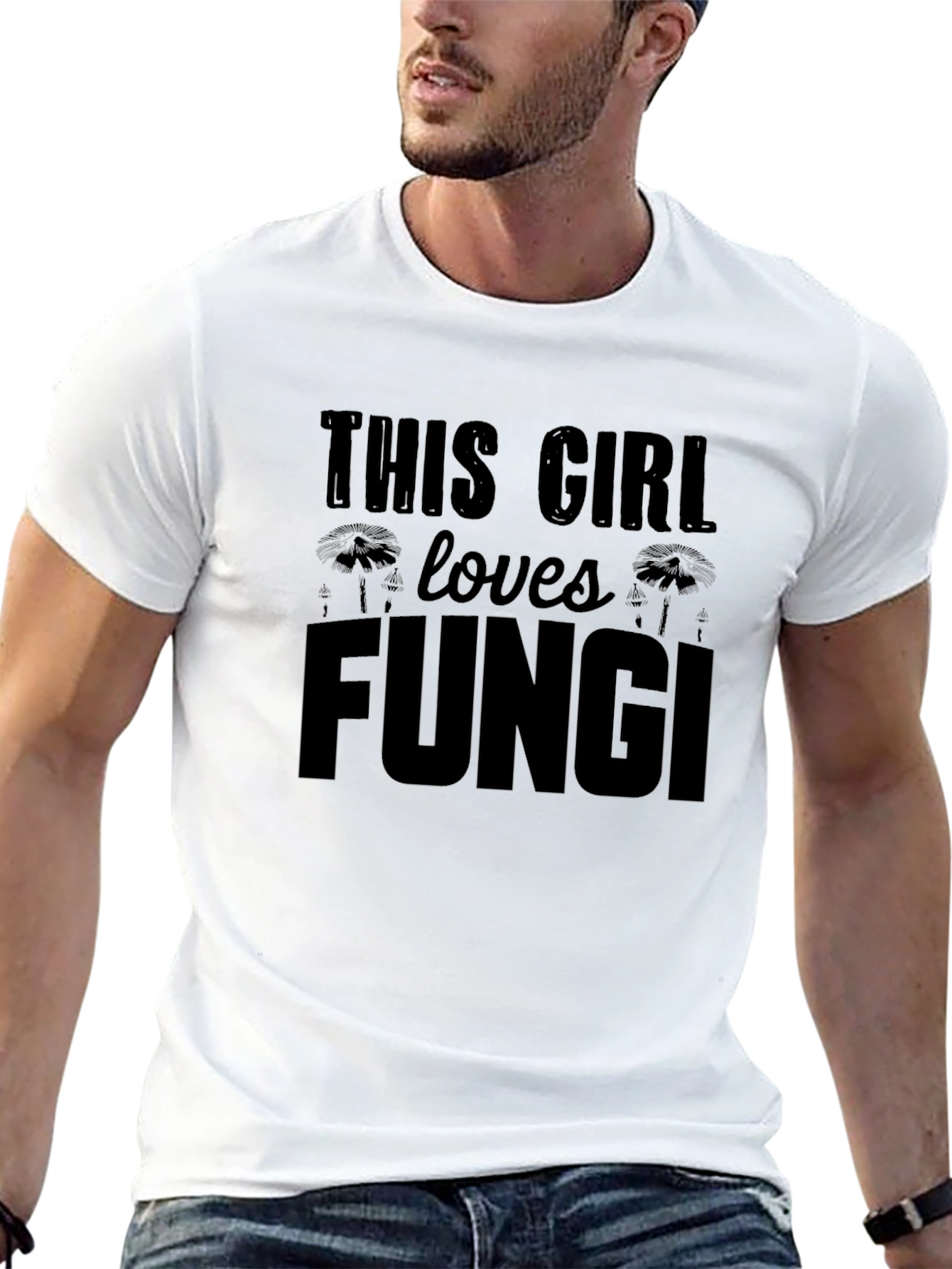 Black This Girl Loves Fungi T-Shirt - Funny Mushroom Tee view 13
