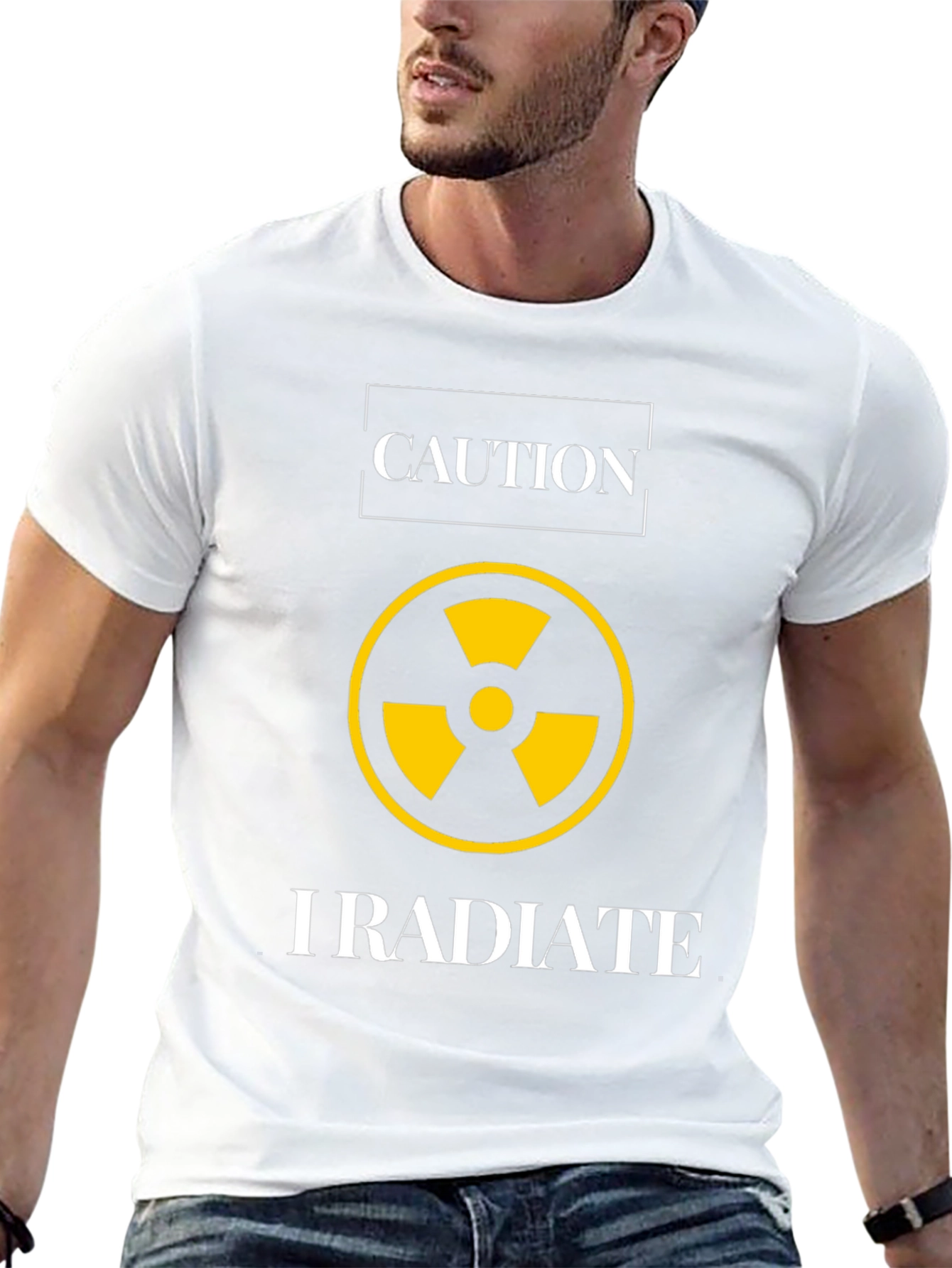 Black Caution I Radiate Graphic Tee view 13