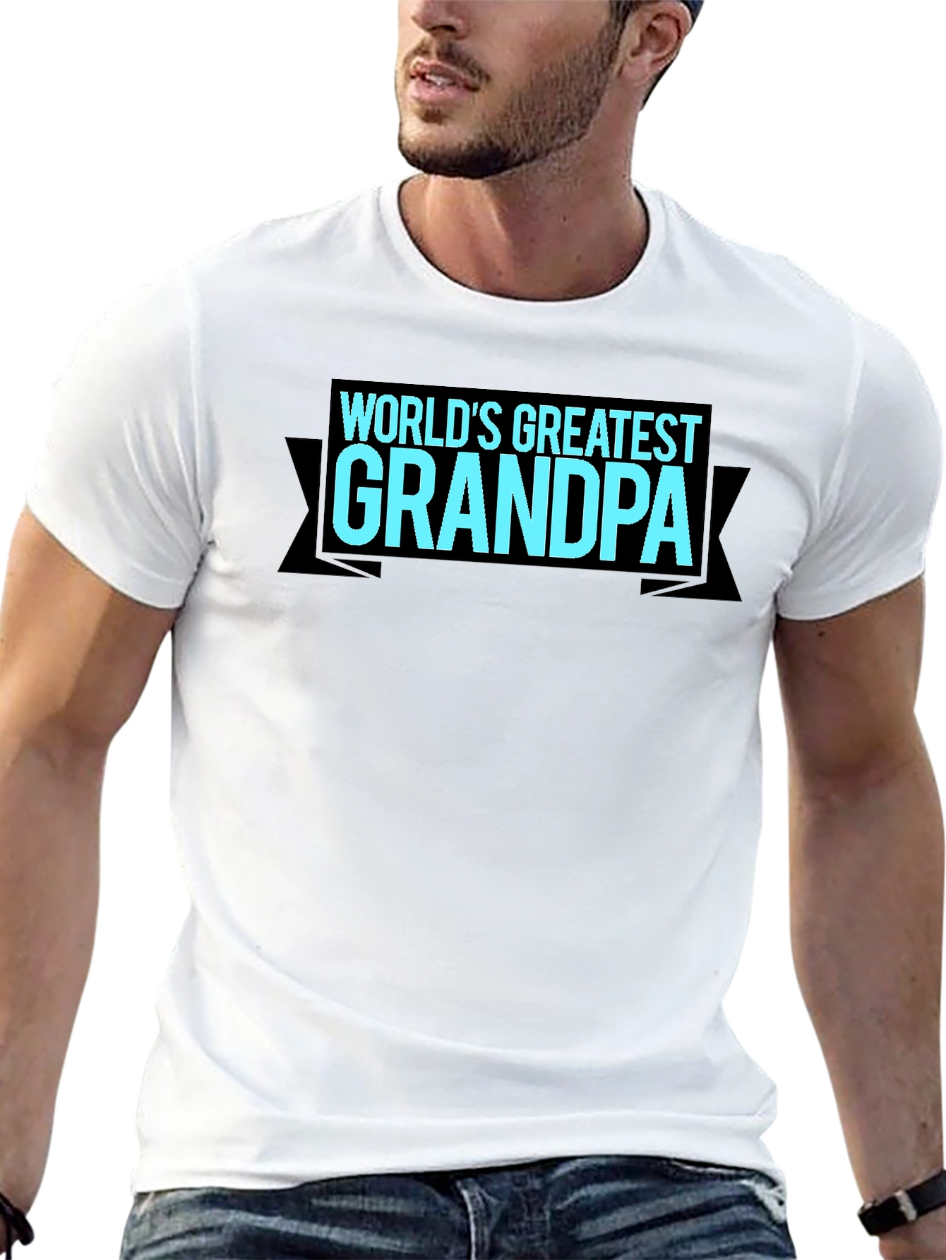 Black World's Greatest Grandpa T-Shirt - Black view 13