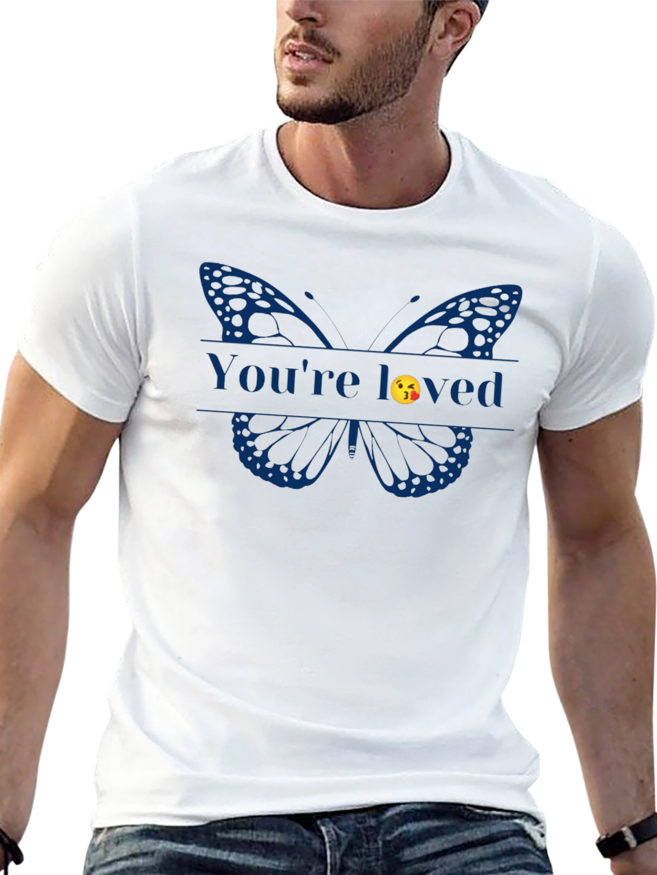 Black You're Loved Butterfly Graphic Tee - Black view 13