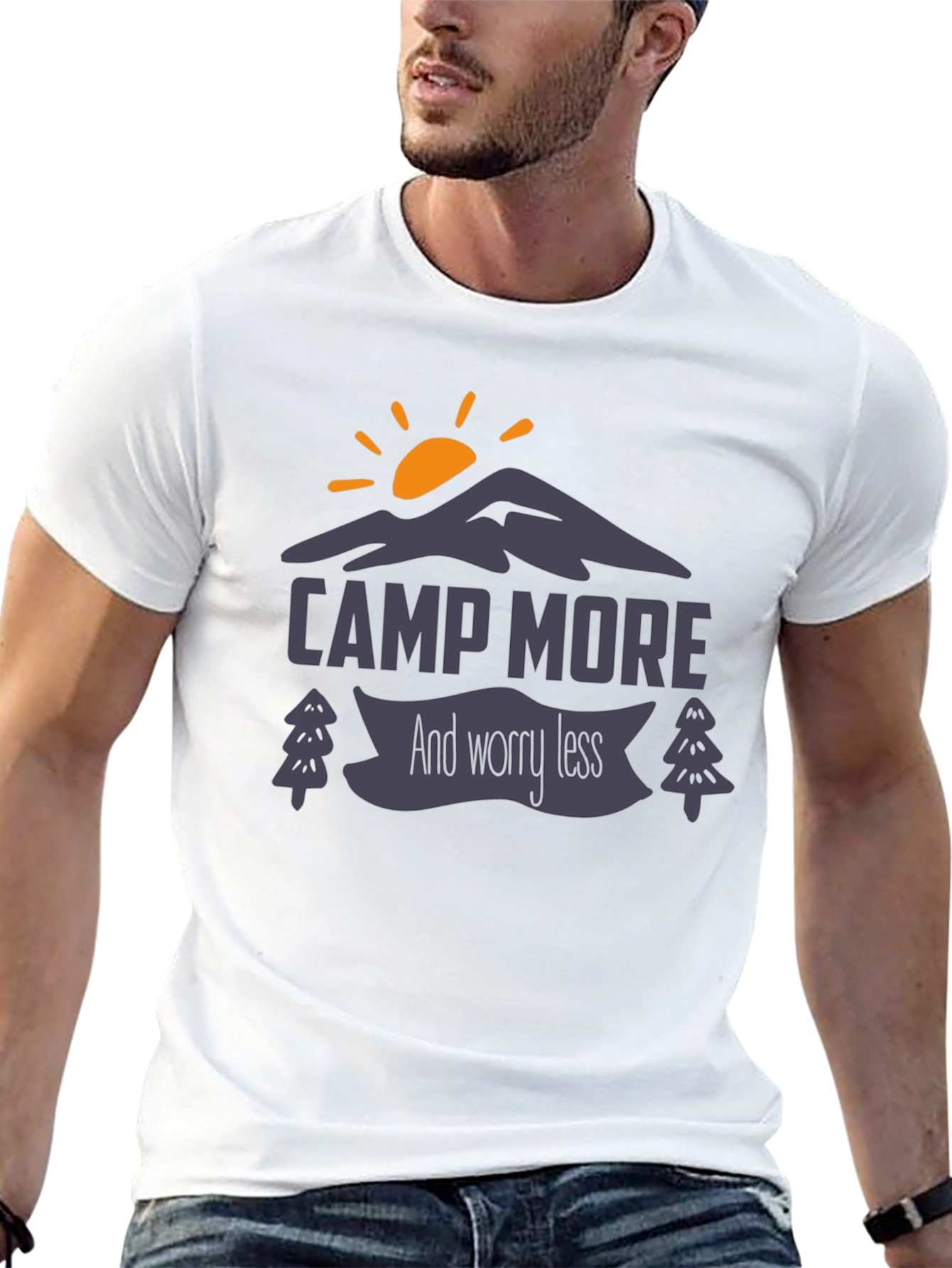 Black Camp More Worry Less Graphic Tee view 13