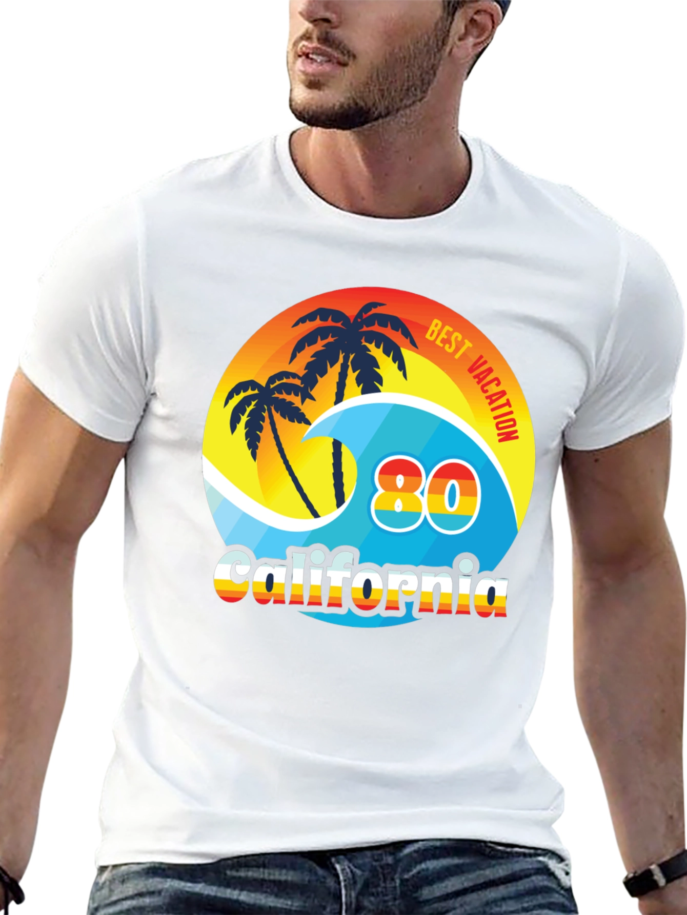 Black California 80's Best Vacation T-Shirt view 13