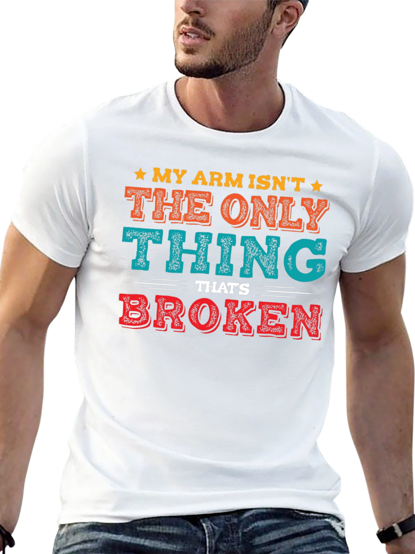 Black My Arm Isn't The Only Thing Broken T-Shirt view 13