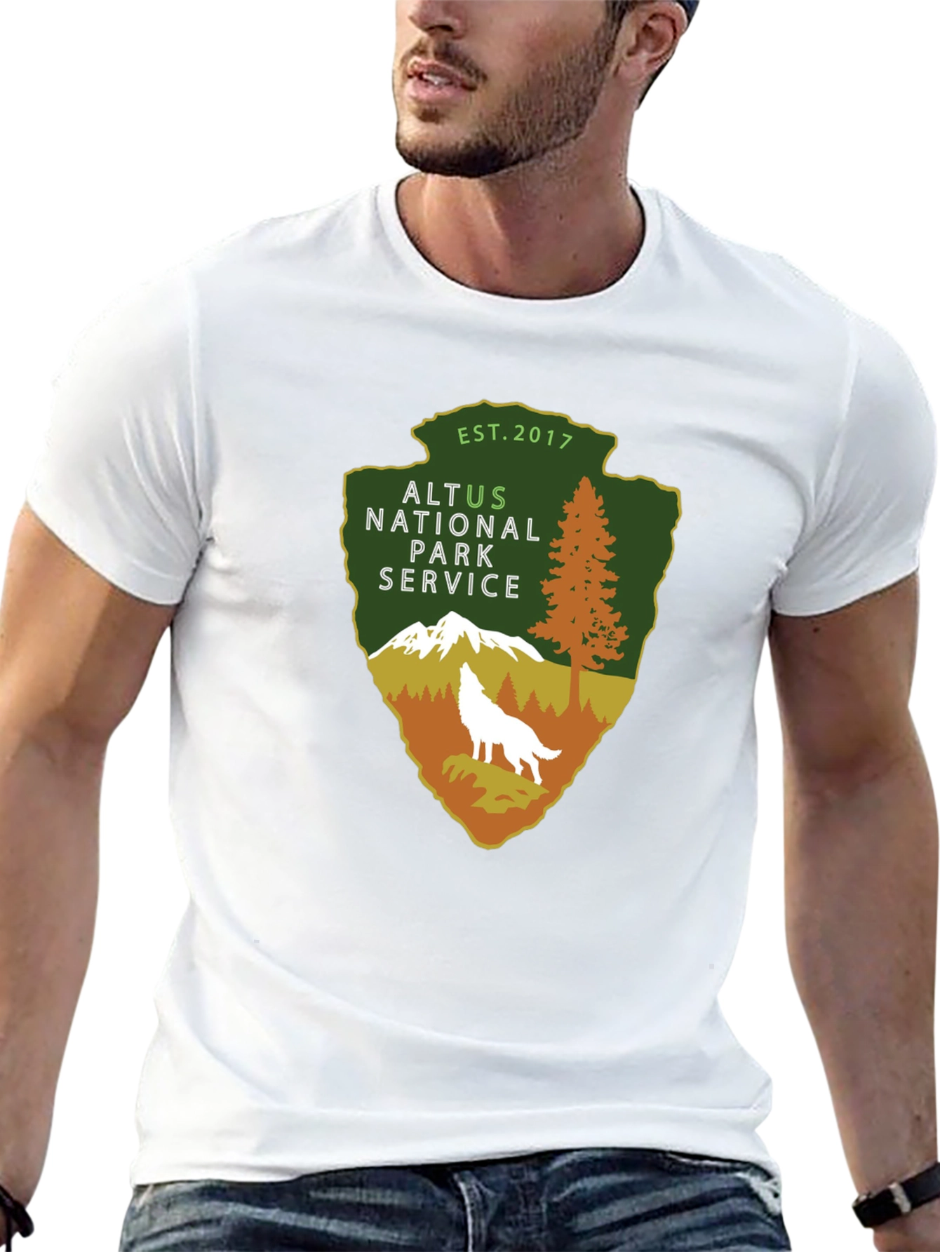 Black Altus National Park Service Arrowhead T-Shirt view 13