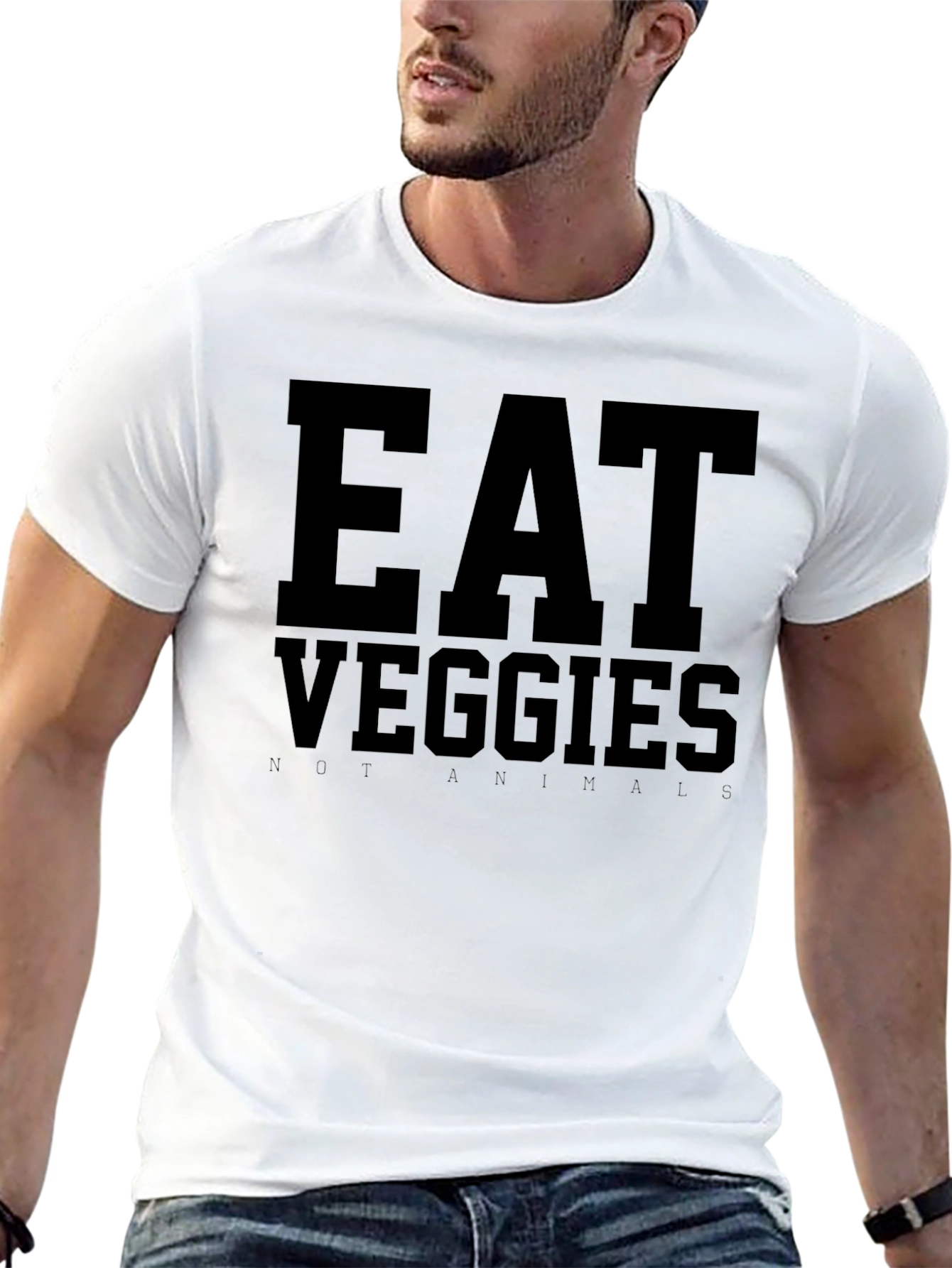 Eat Veggies Not Animals Graphic Tee - Vegan T-Shirt - 13