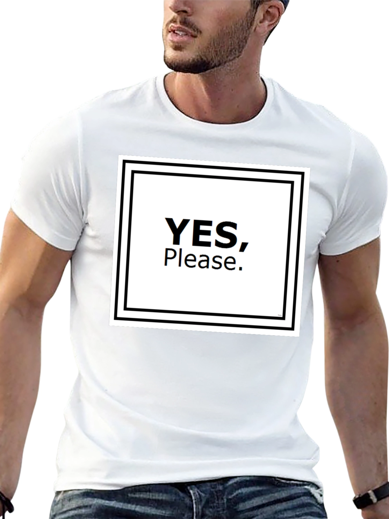 Black Yes, Please T-Shirt - Bold Graphic Tee view 13