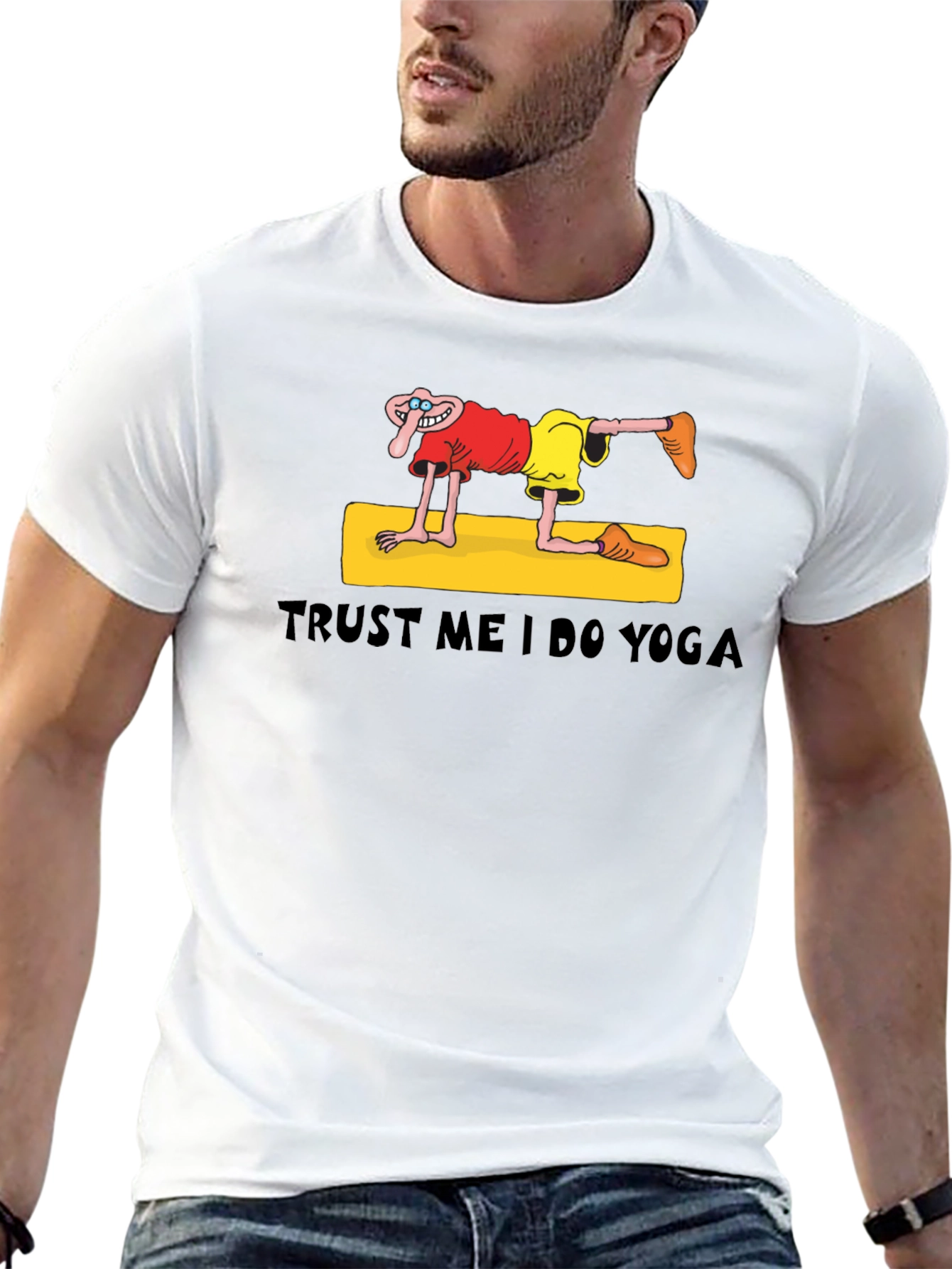 Black Trust Me I Do Yoga Funny Graphic T-Shirt view 13