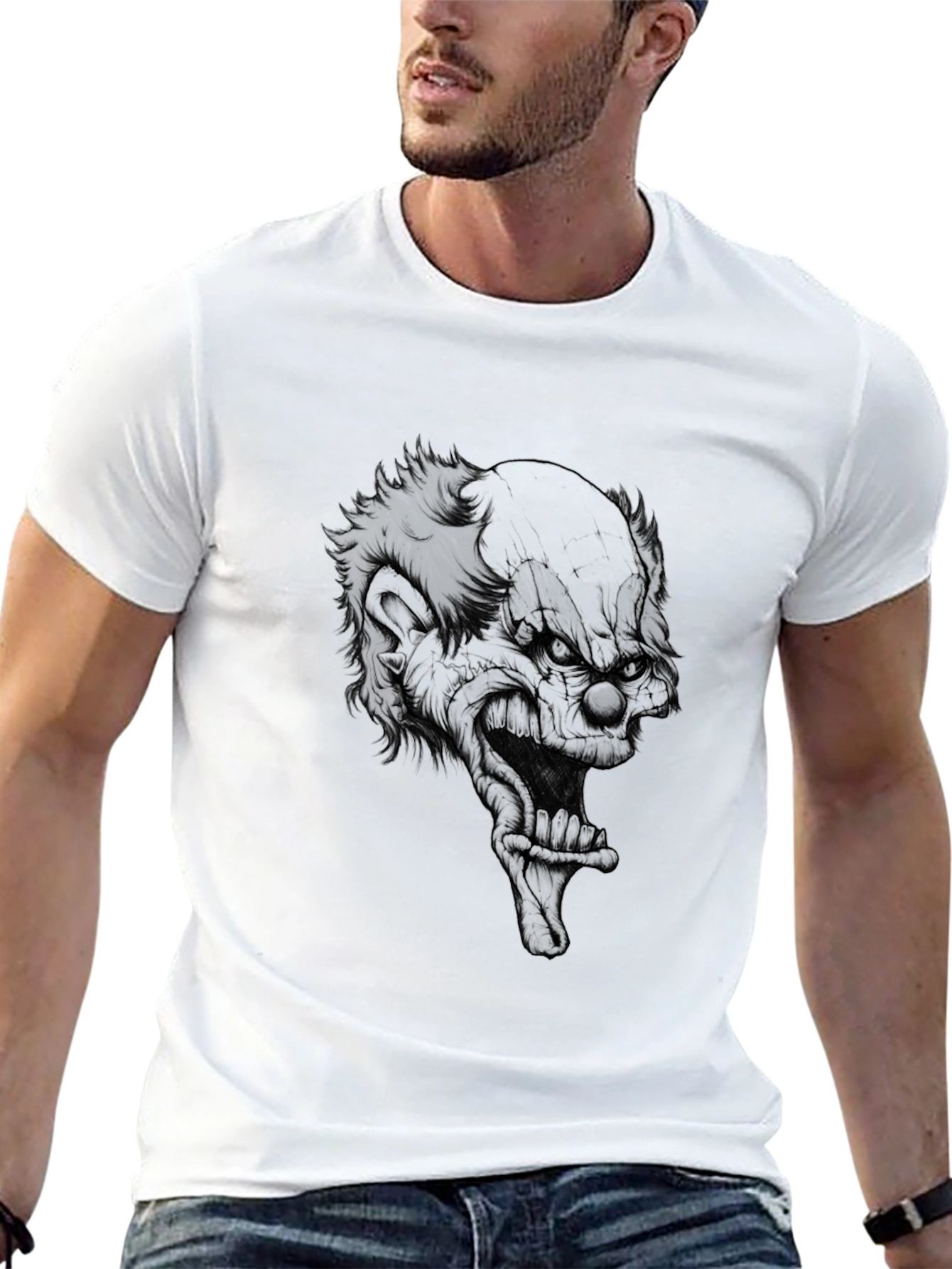 Black Men's Black Clown Graphic Tee view 13