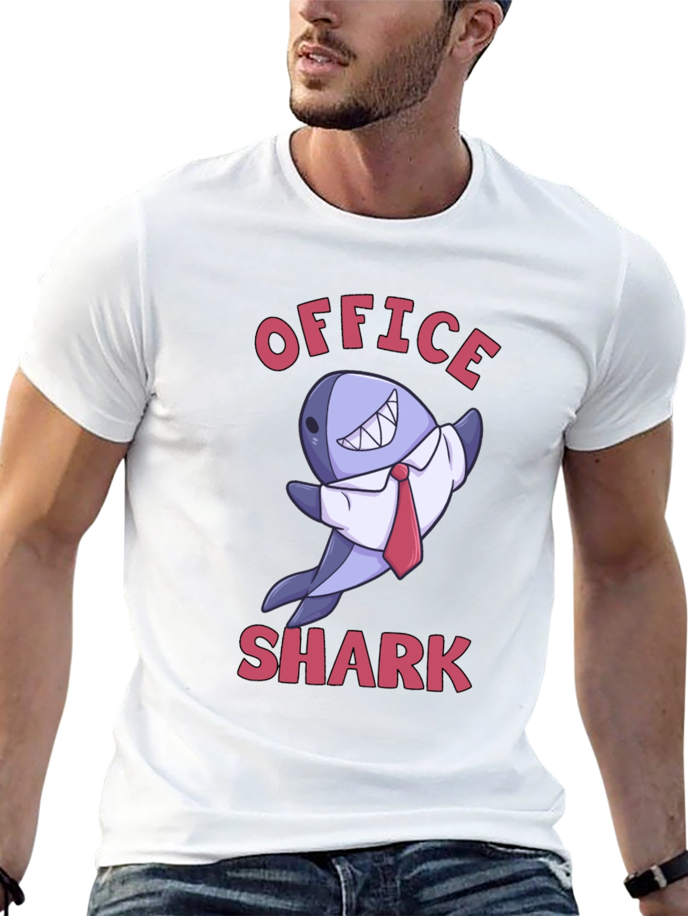 Black Office Shark Graphic T-Shirt - Funny & Unique! view 13