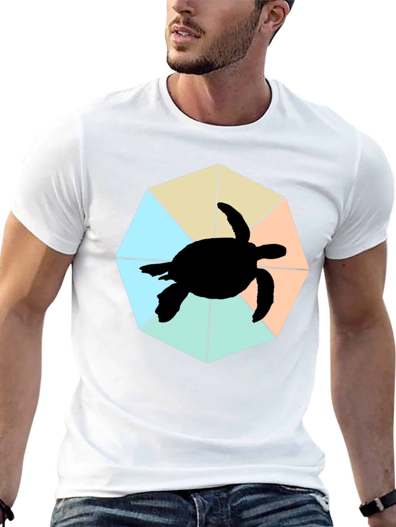Black Sea Turtle Graphic Tee - Black Cotton Blend view 13