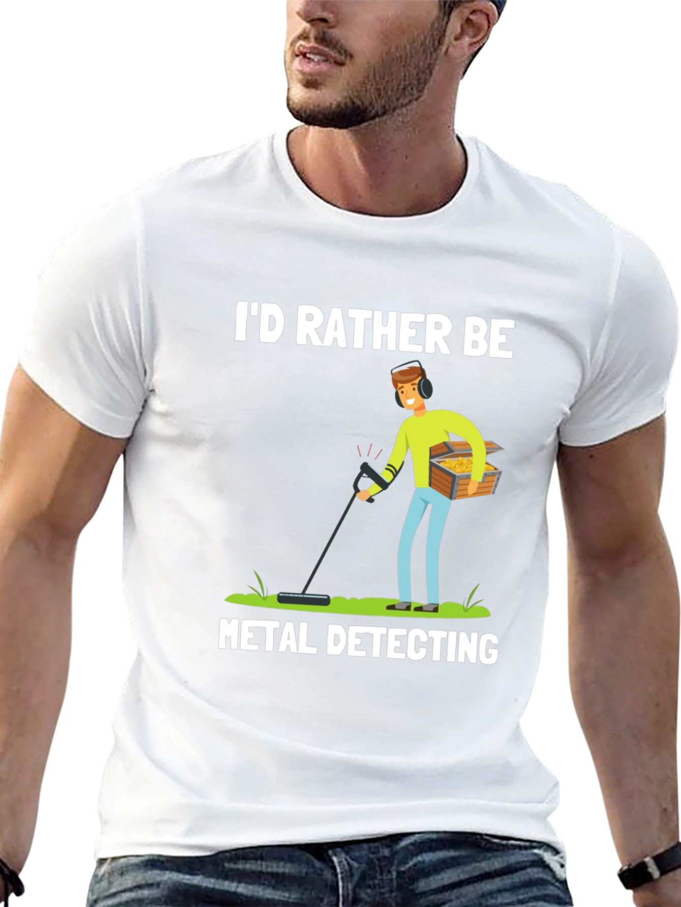 Black Metal Detecting Graphic Tee view 13
