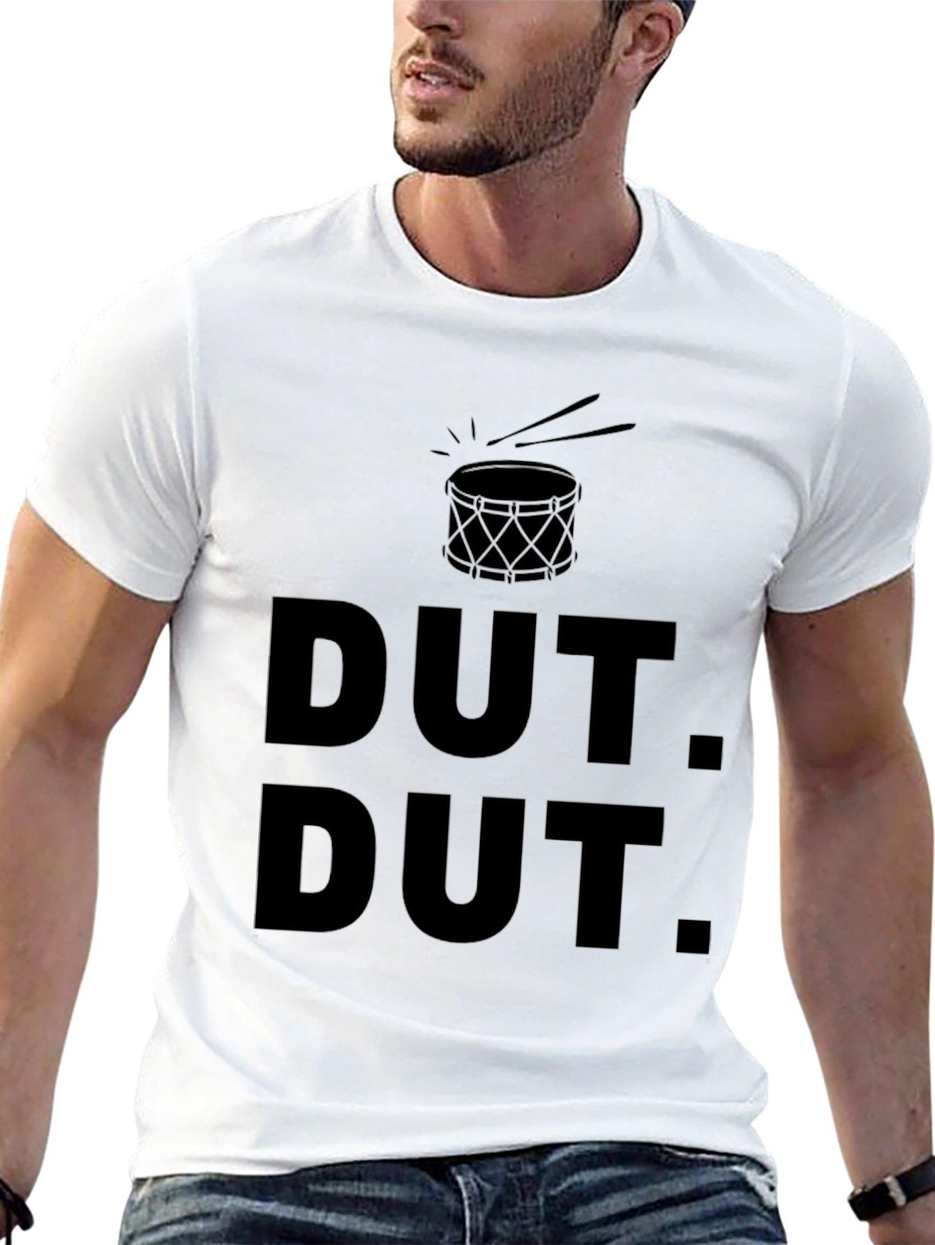 Black Dut Dut Drum T-Shirt - Black Crew Neck view 13