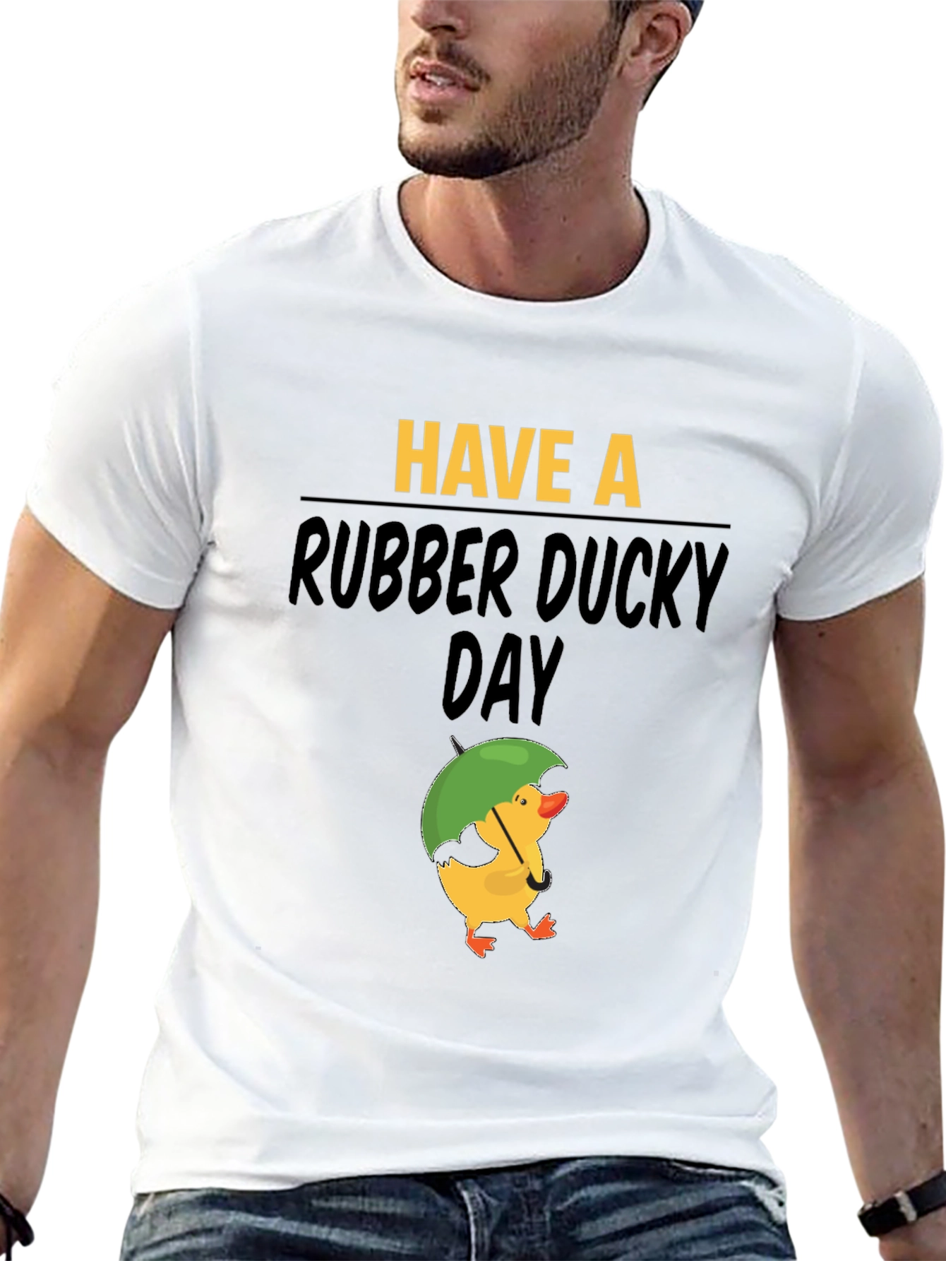 Black Rubber Ducky Day Graphic Tee - Black Cotton T-Shirt view 13