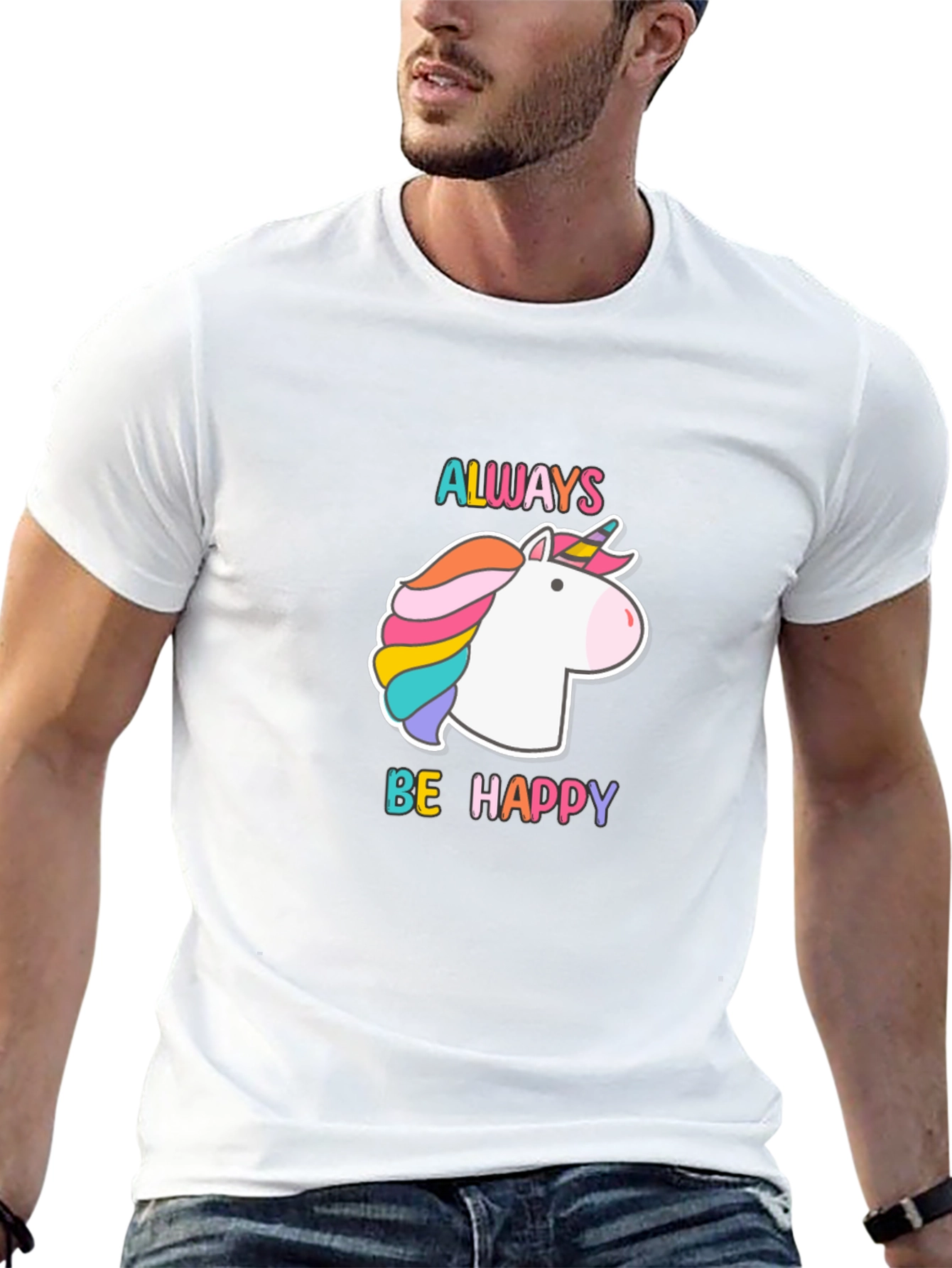Black Unicorn 'Always Be Happy' Black Tee view 13