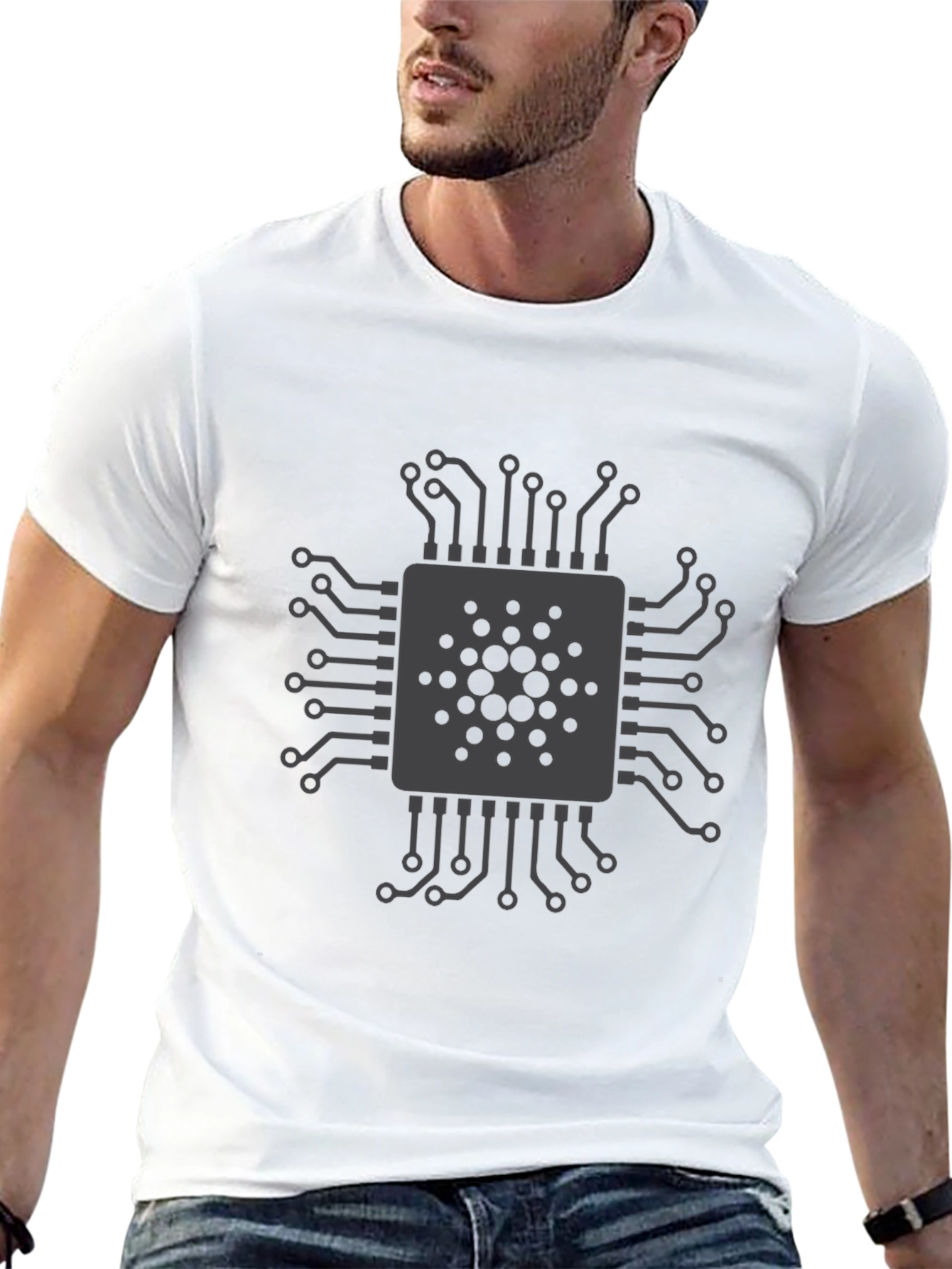 Black Circuit Board Graphic T-Shirt - Cool Tech Design view 13