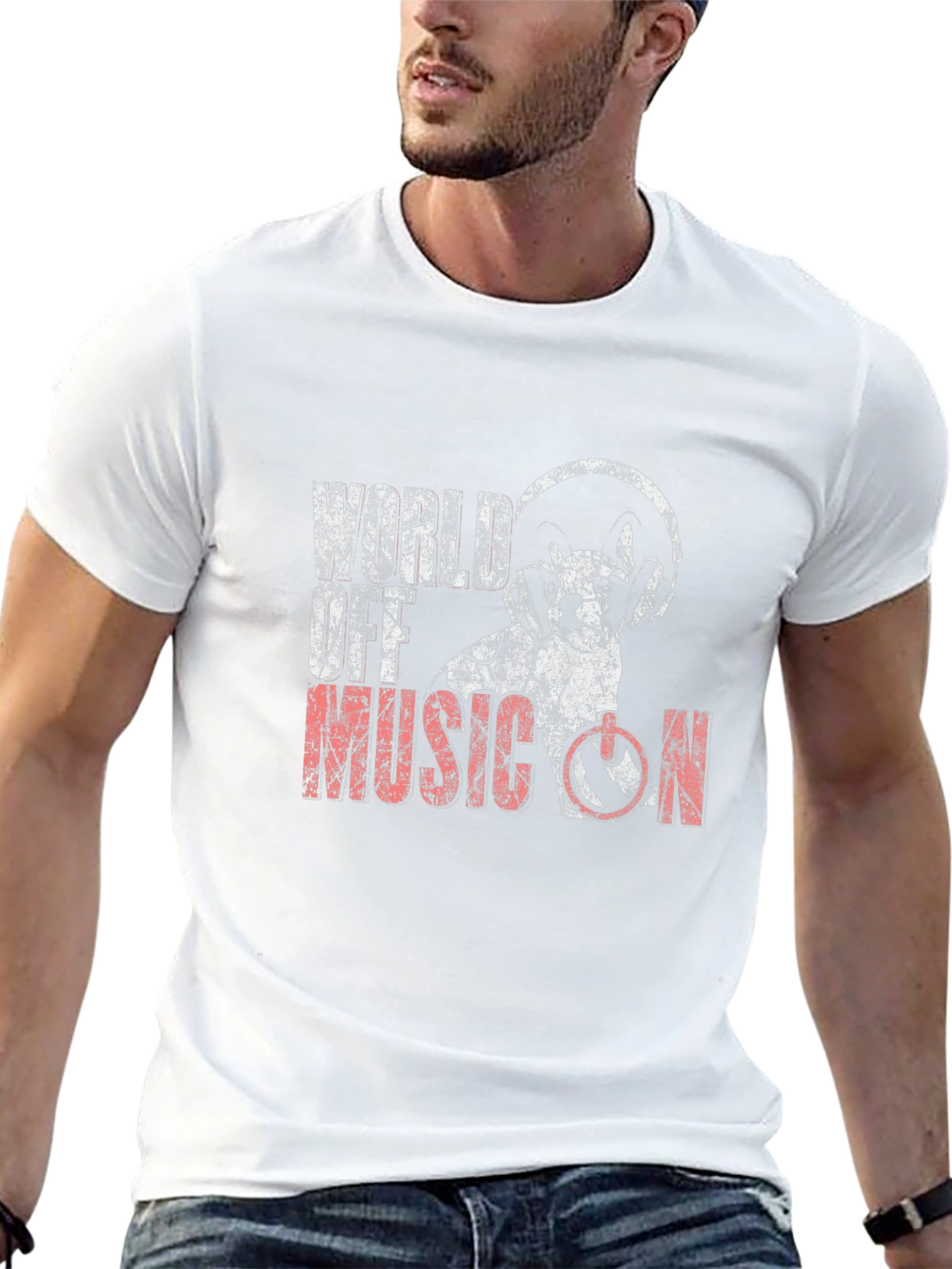 Black World Off Music On Graphic Tee view 13