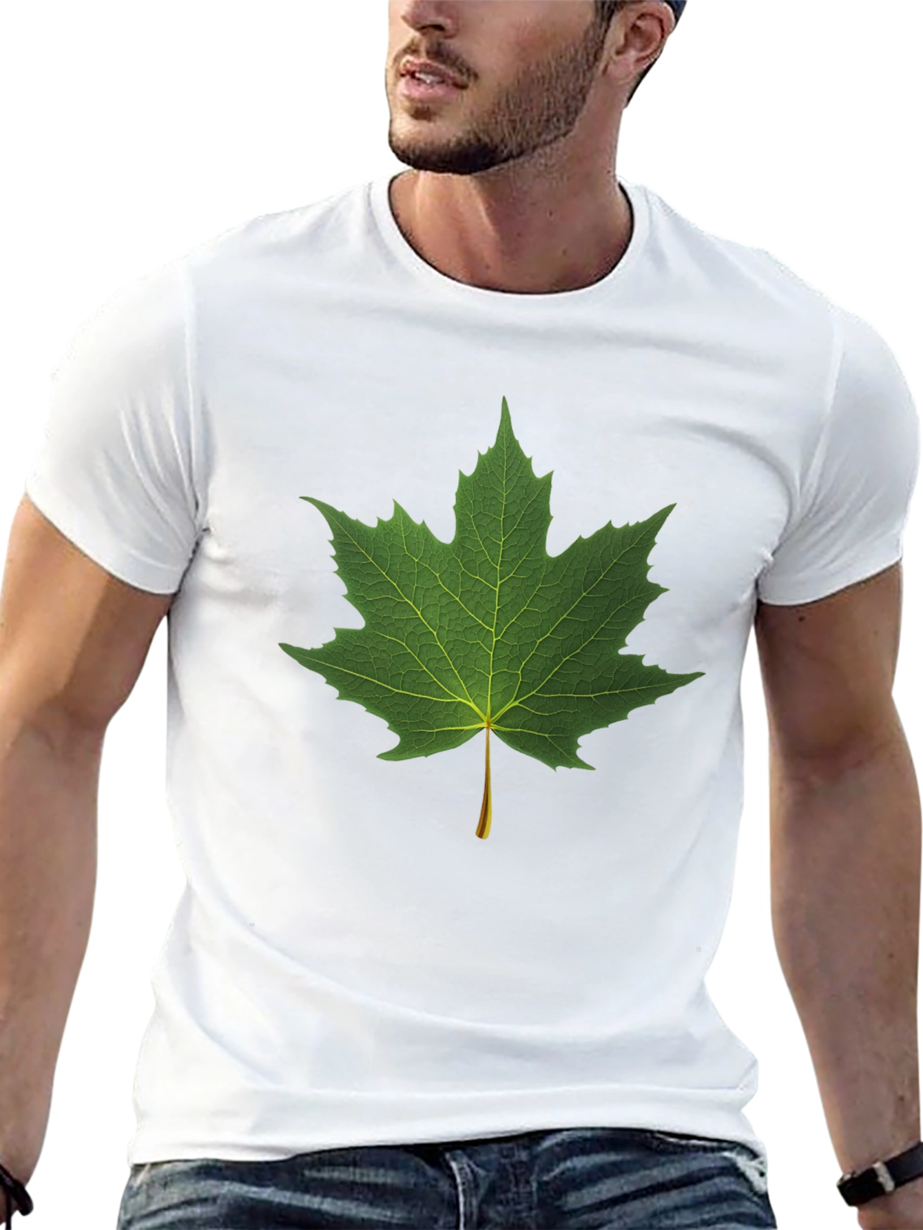 Black Maple Leaf Graphic Black T-Shirt view 13