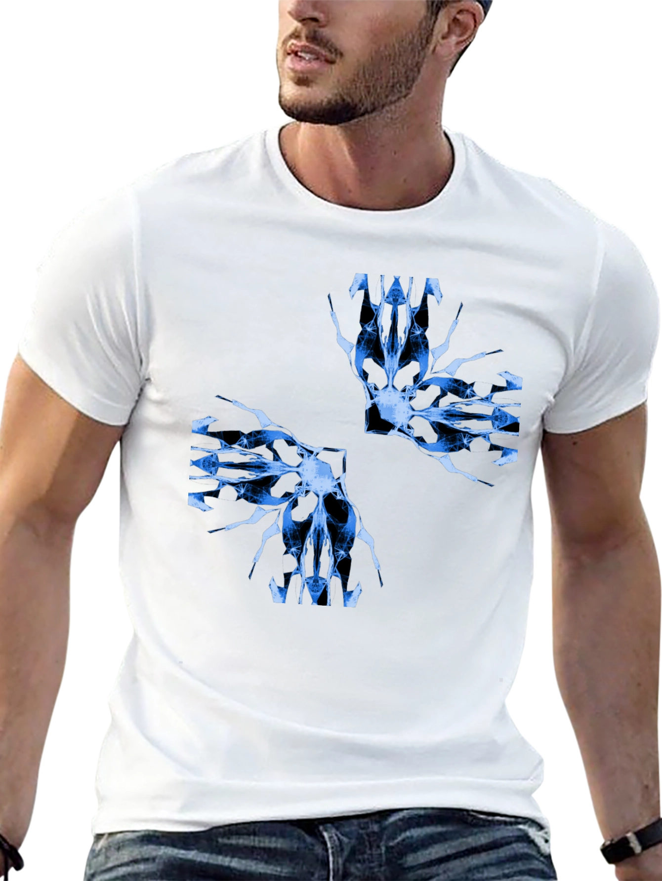 Abstract Graphic Print Crew Neck T-Shirt - 13
