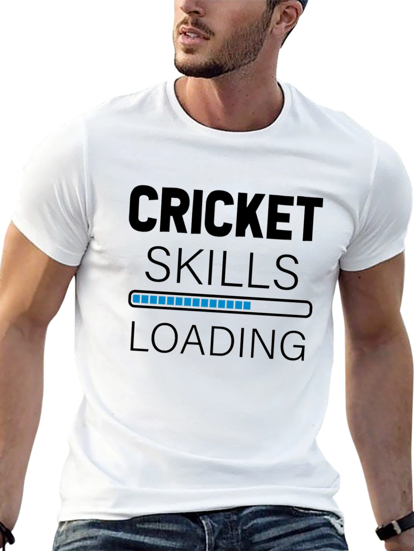 Black Cricket Skills Loading Black T-Shirt view 13
