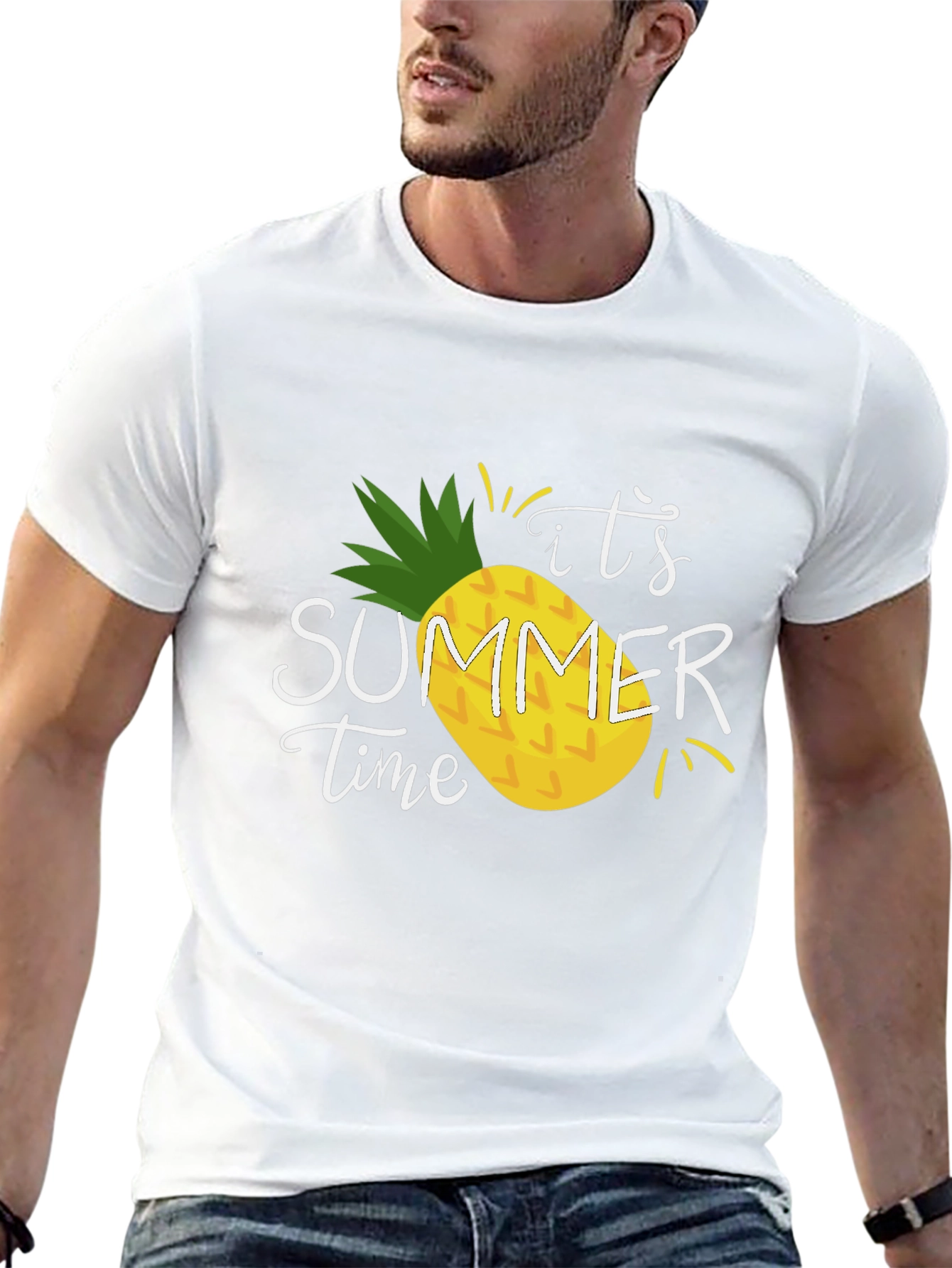Black It's Summer Time Pineapple T-Shirt view 13