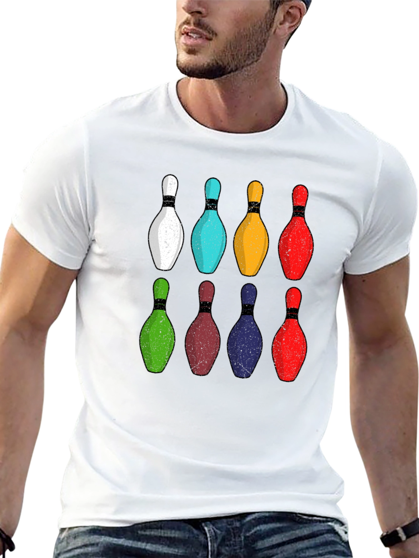 Black Bowling Pins Graphic Tee view 13