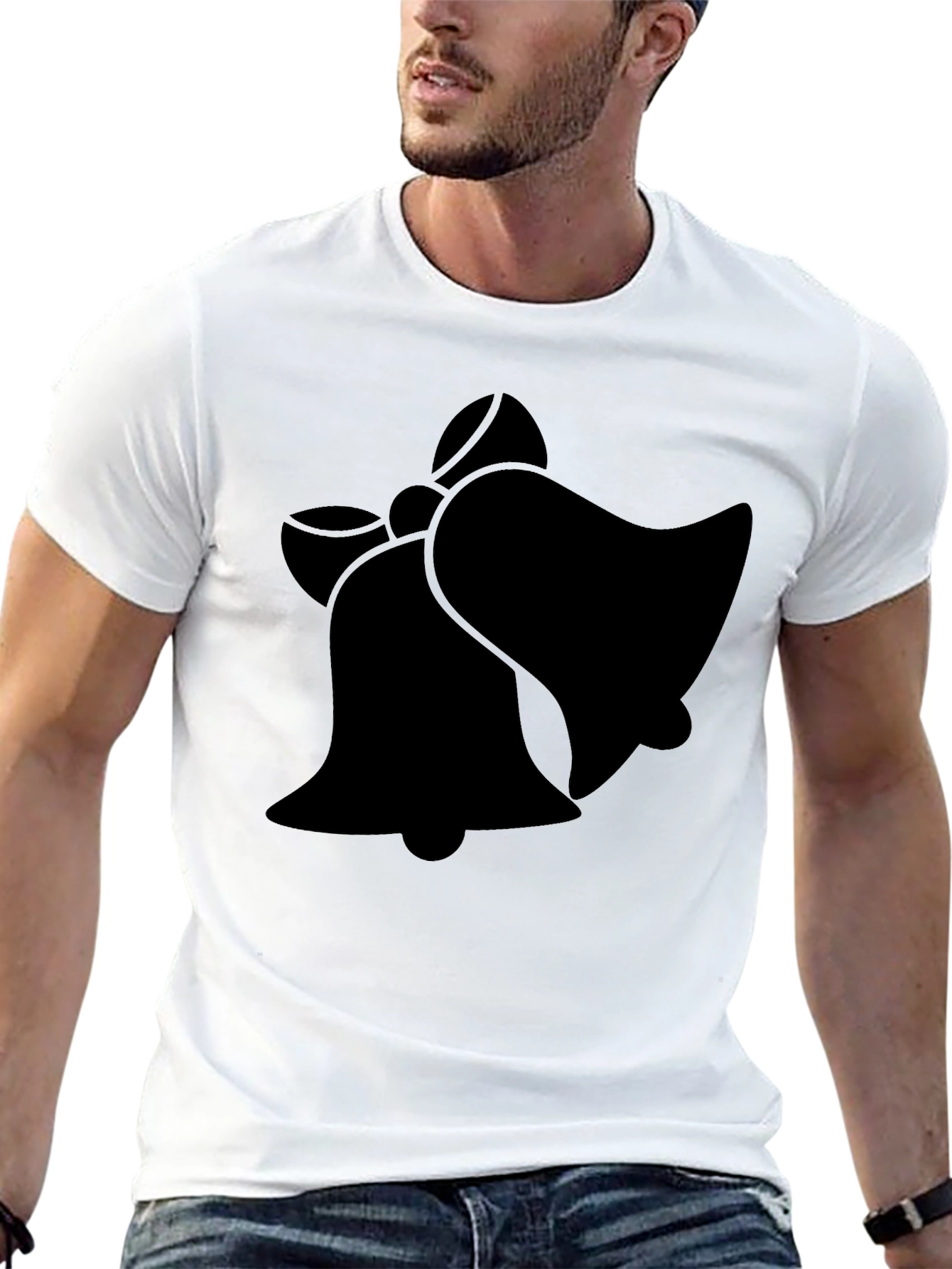 Black Festive Bells Graphic T-Shirt - Black view 13