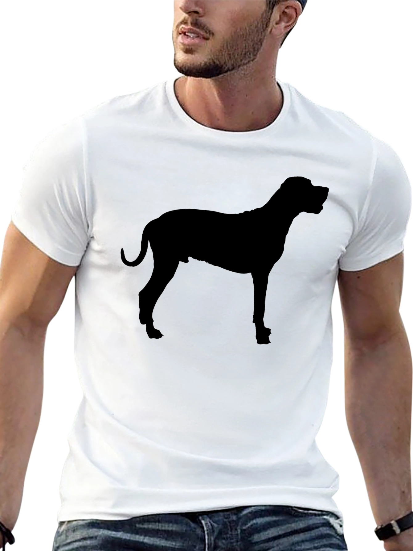 Black Dog Silhouette Graphic Black T-Shirt view 13