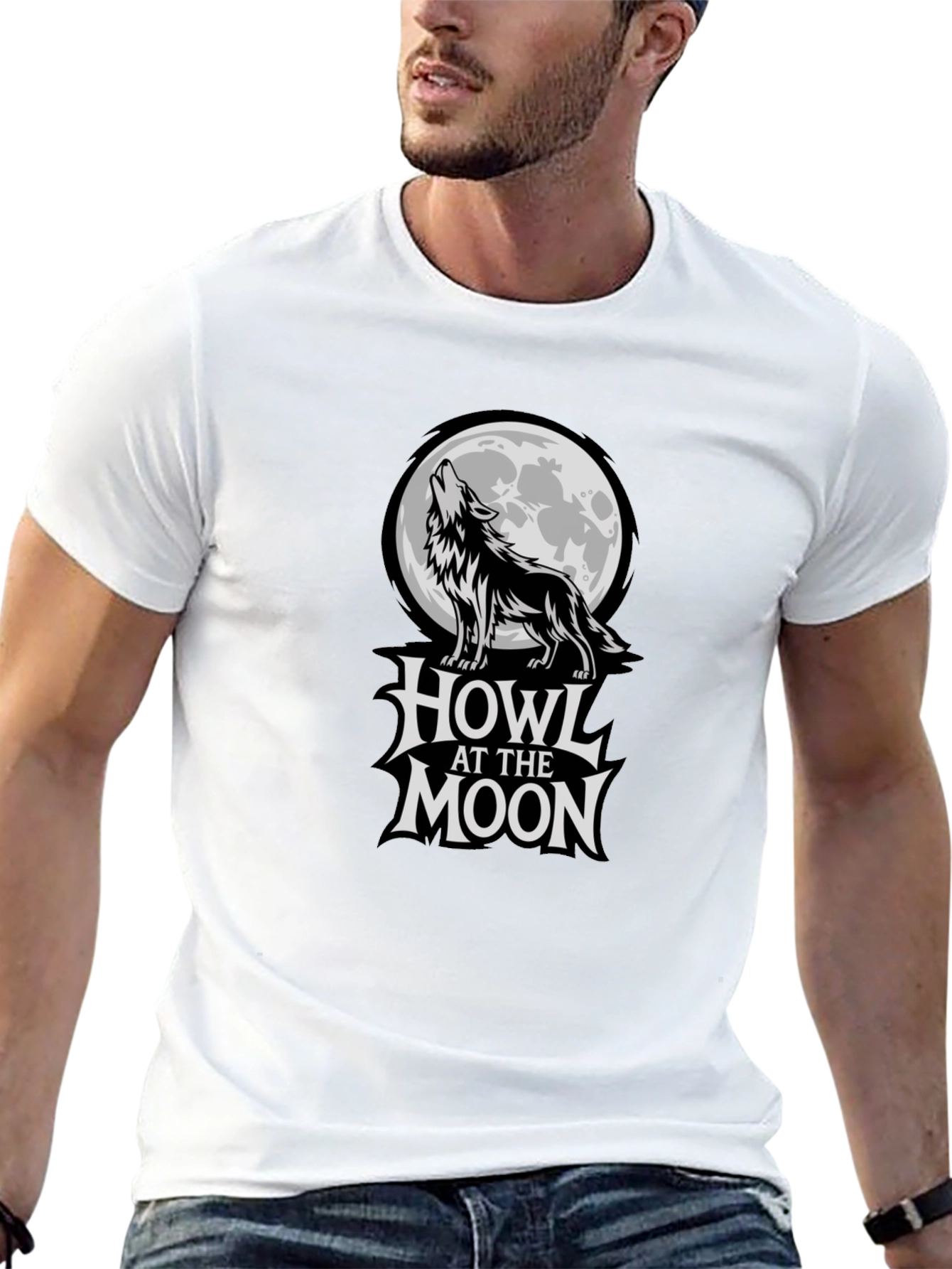Black Howl at the Moon Graphic T-Shirt - Black view 13