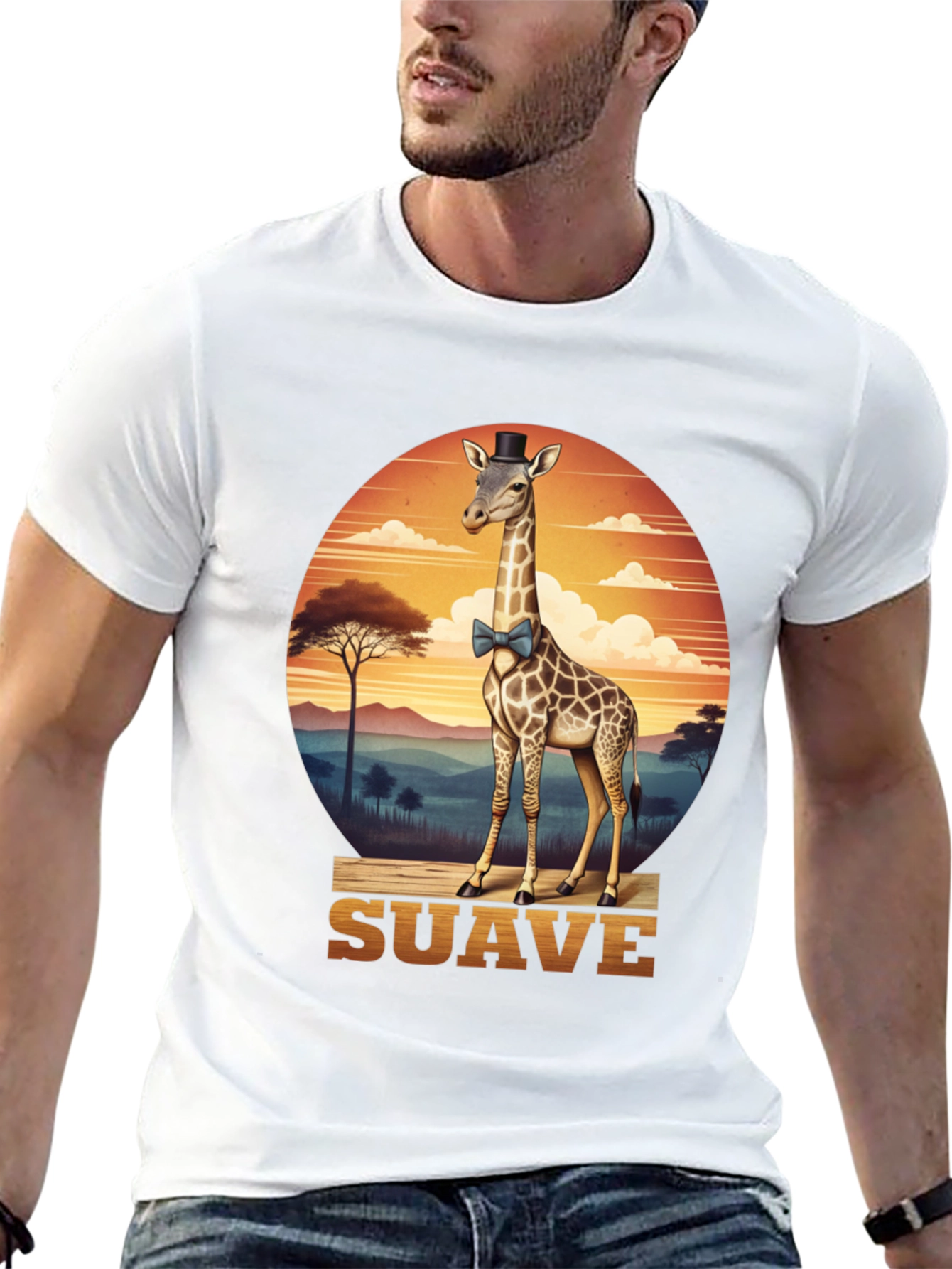Black Suave Giraffe T-Shirt view 13