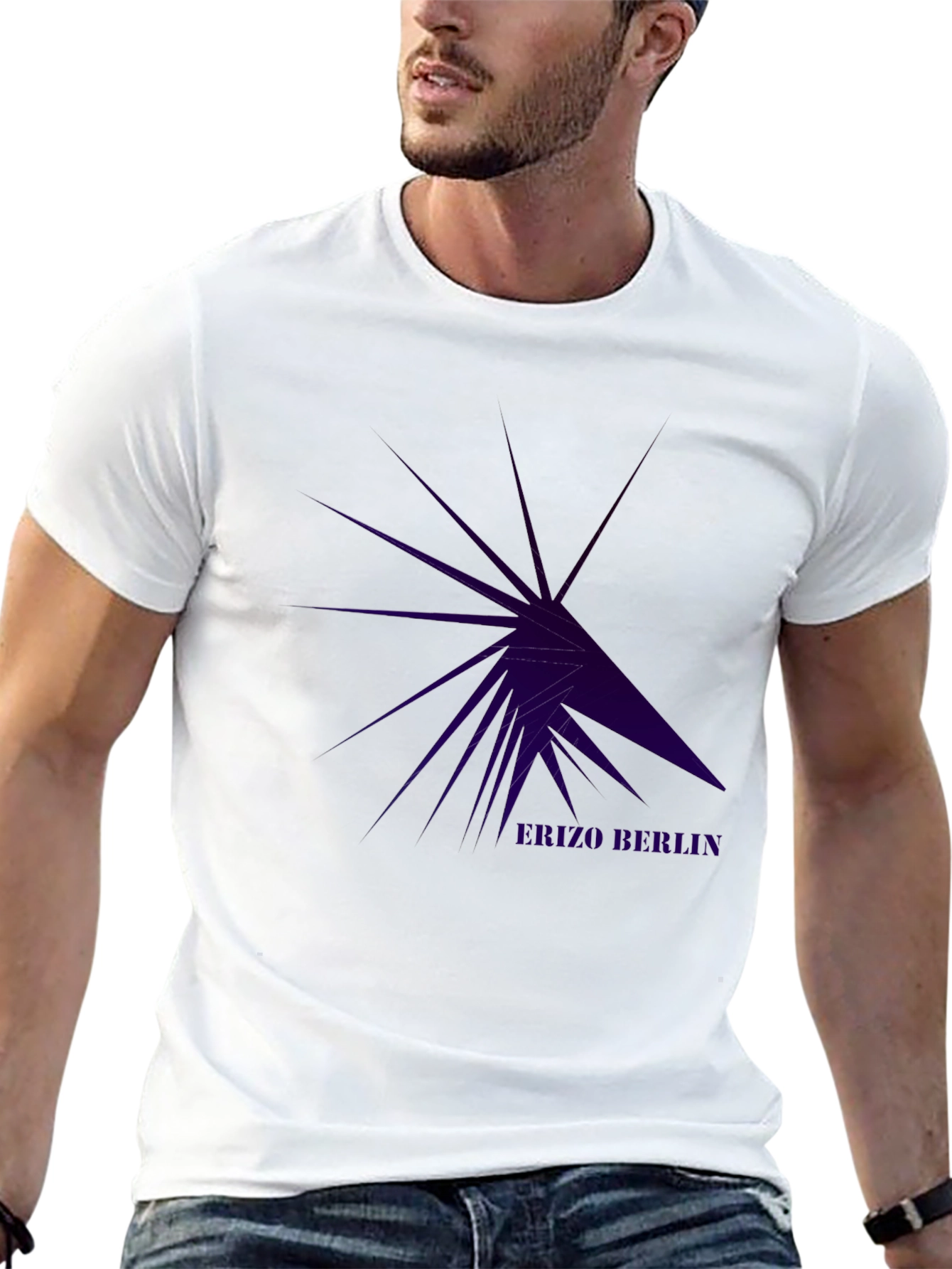 Black Geometric Star Burst T-Shirt view 13