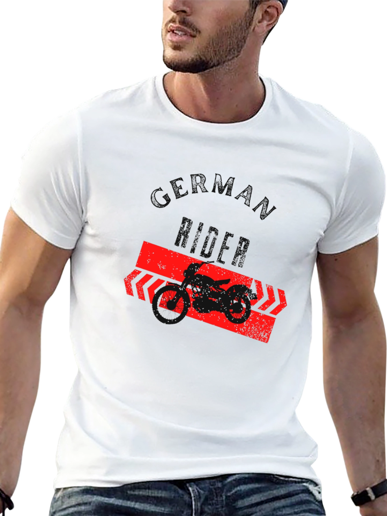 Black German Rider T-Shirt - Black, Motorcycle Graphic Tee view 13