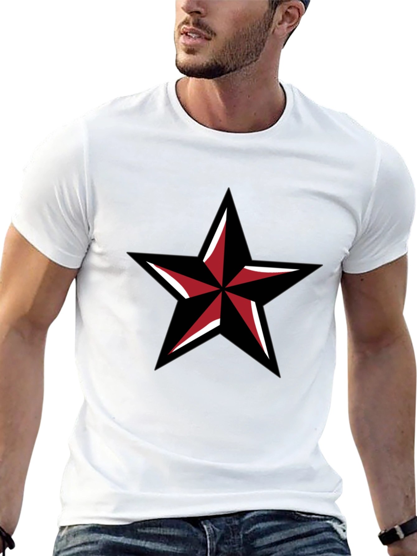 Black Black Star Graphic Tee - Mens Casual Fashion view 13